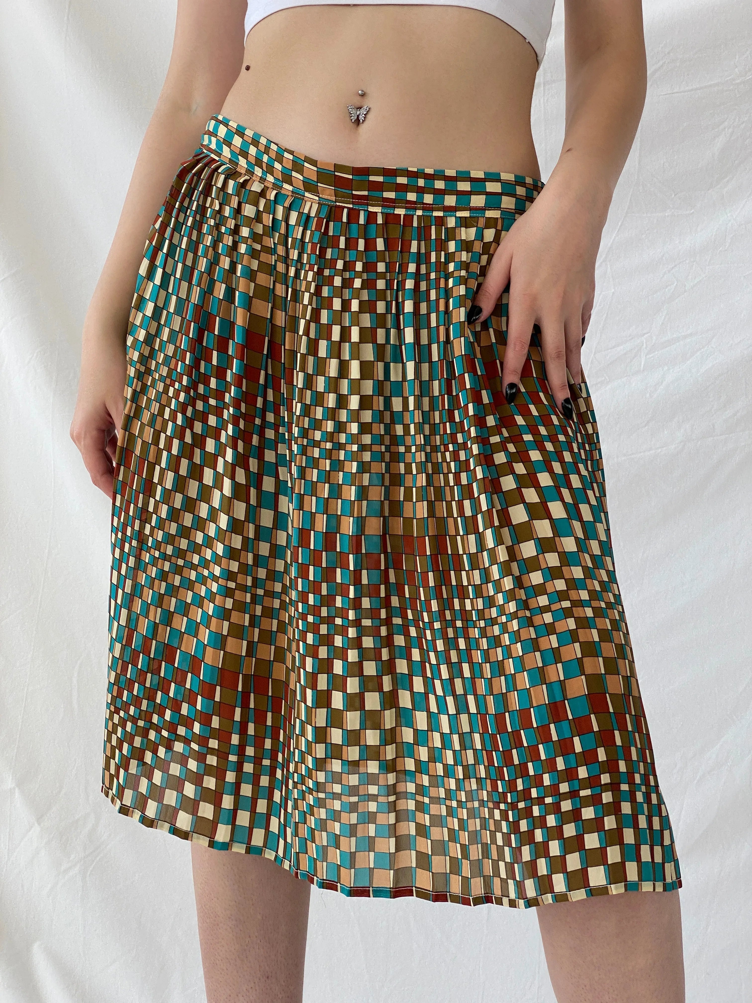 Vintage Handmade Geometric Square Midi Skirt - M - Balagan Vintage Midi Skirt Ayah, midi skirt, NEW IN, skirt