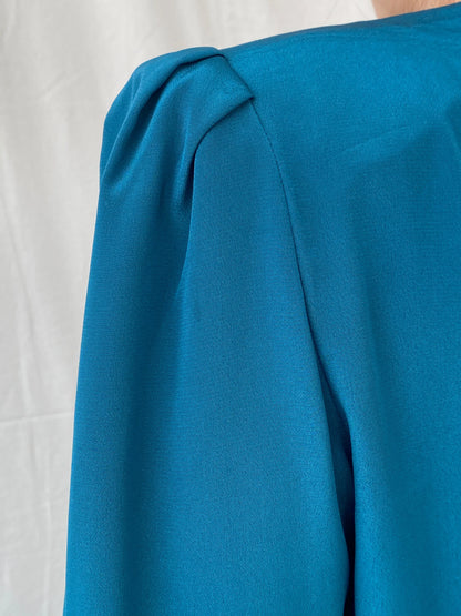 Vintage Handmade Turquoise Aqua Women’s Long Sleeve Sequin Party Wrap Blouse - M - Balagan Vintage Full sleeve Shirt 00s, Ayah, full sleeve shirt, shirt, women shirt