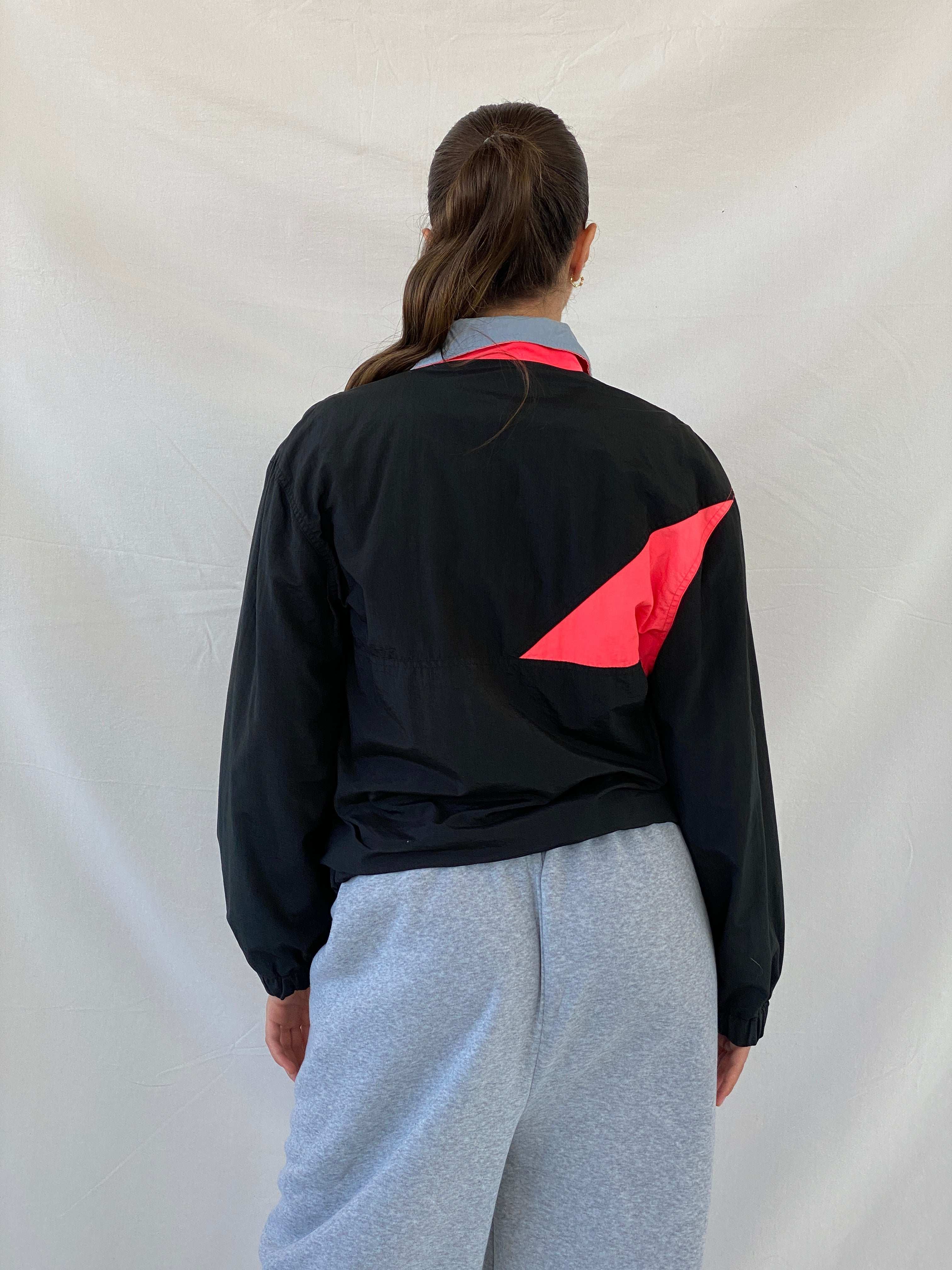 Vintage HIND Black Windbreaker Track Jacket - M - Balagan Vintage Windbreaker Jacket 00s, Mira, vintage, vintage windbreaker, windbreaker, windbreaker jacket, women