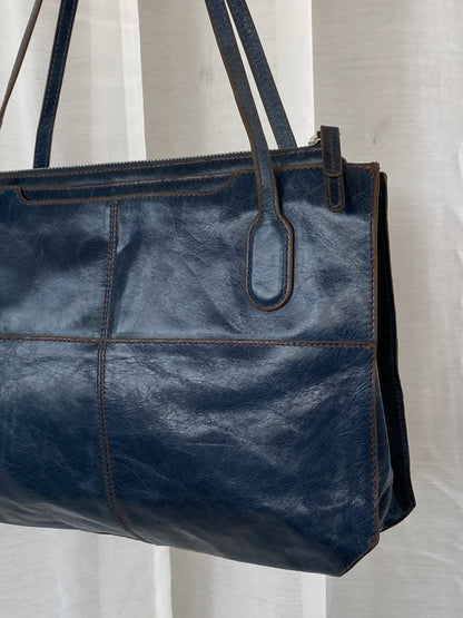 Vintage Hobo The Original Friar Genuine Leather Navy Shoulder Bag - Balagan Vintage Handbags 00s, 90s, bag, genuine leather, NEW IN, shoulder bag, Y2K
