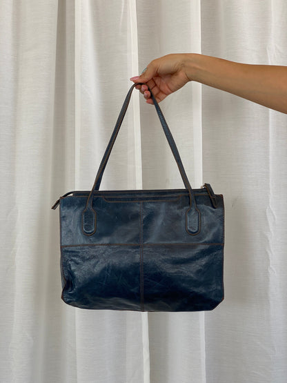 Vintage Hobo The Original Friar Genuine Leather Navy Shoulder Bag - Balagan Vintage Handbags 00s, 90s, bag, genuine leather, NEW IN, shoulder bag, Y2K