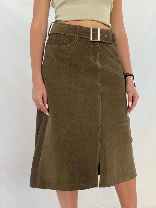 Vintage In Extenso Corduroy Midi Skirt - Balagan Vintage Midi Skirt 00s, corduroy, Juana, midi skirt