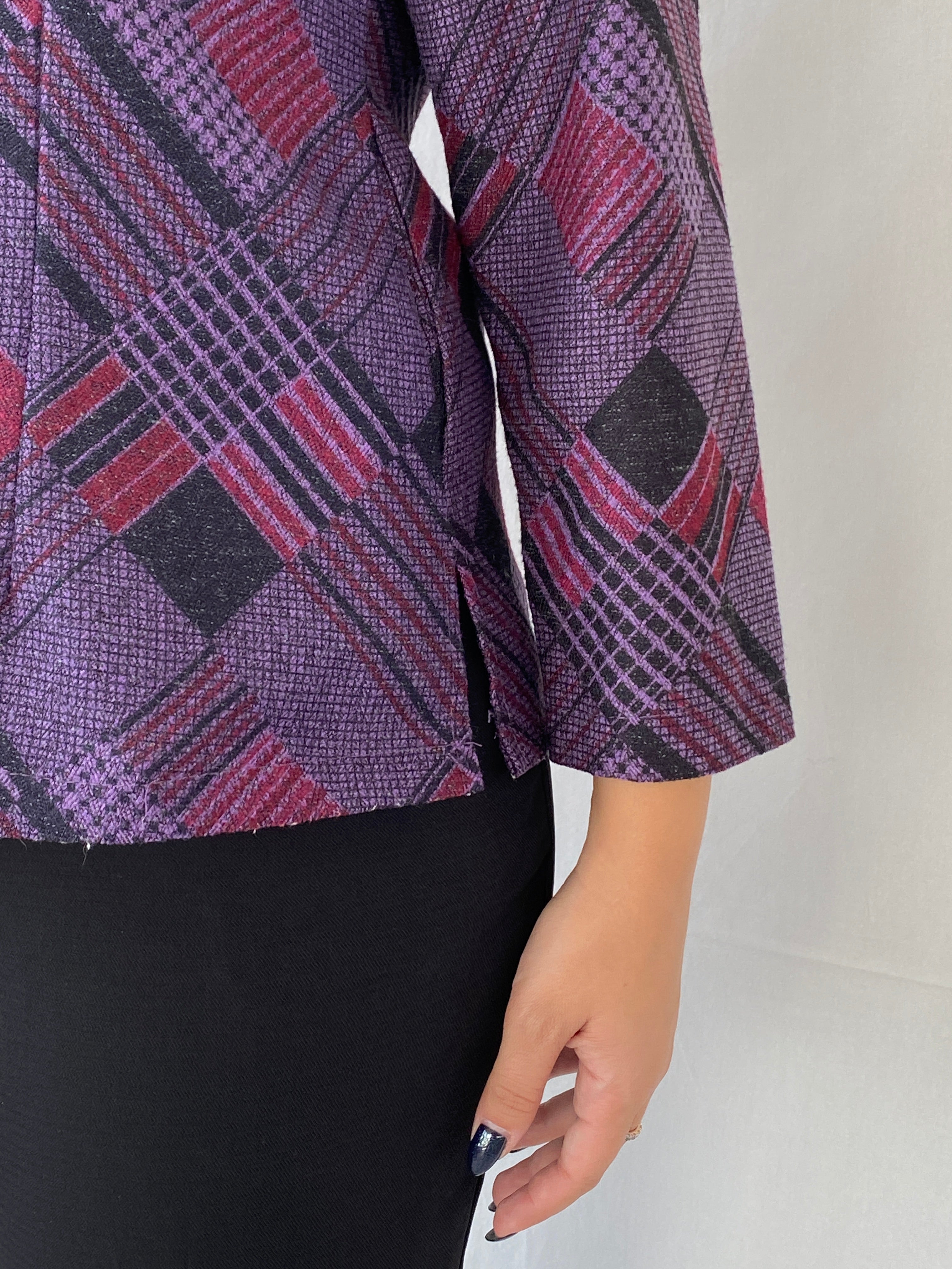 Vintage Ing Ming Purple Crew Neck Cardigan - XL - Balagan Vintage Cardigan 00s, 90s, cardigan, Dina