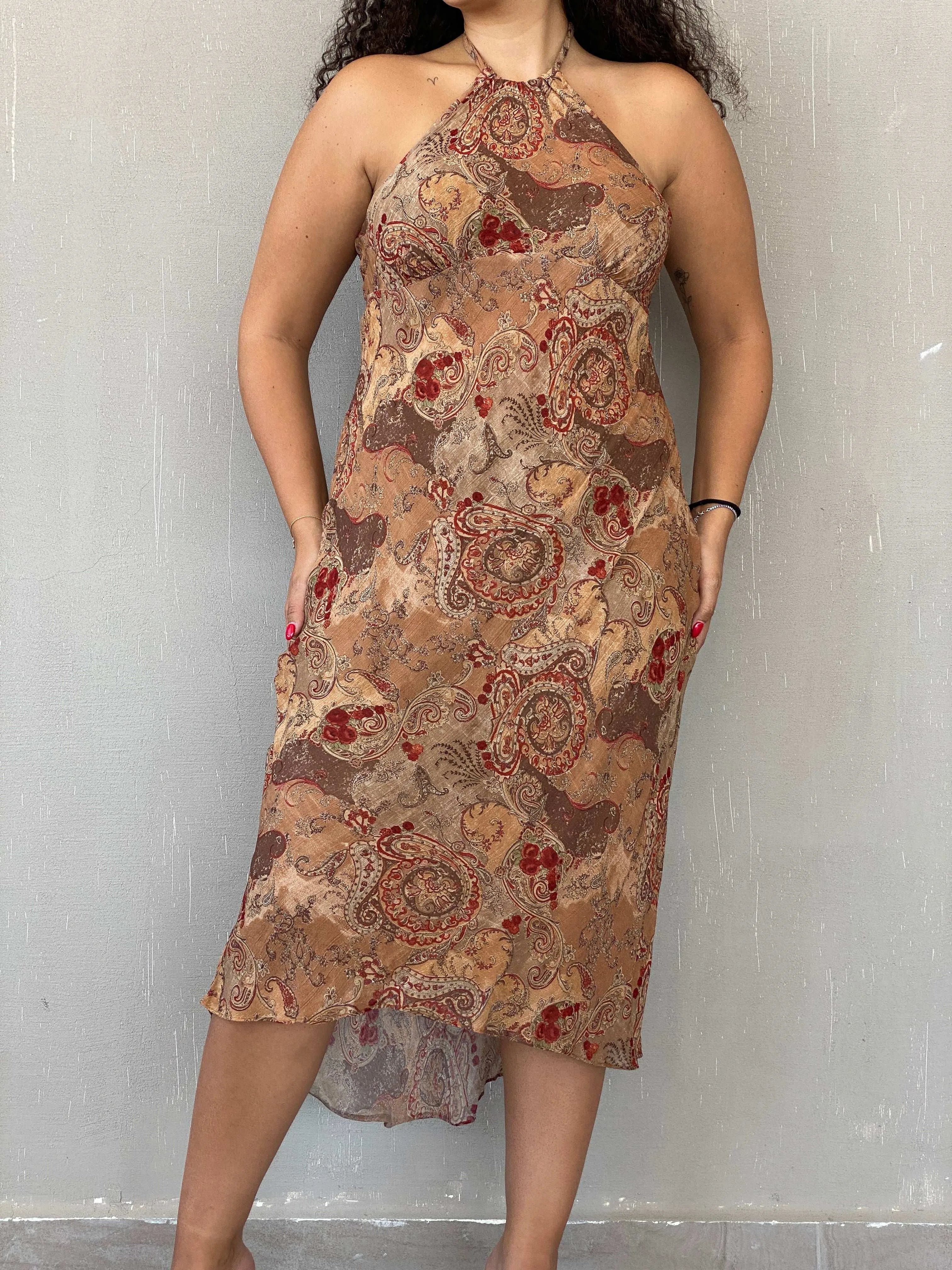 Vintage Jacob Midi Halter Dress - L - Balagan Vintage Midi Dress 00s, 00s dress, 90s, Dina, dress, midi dress, summer dress