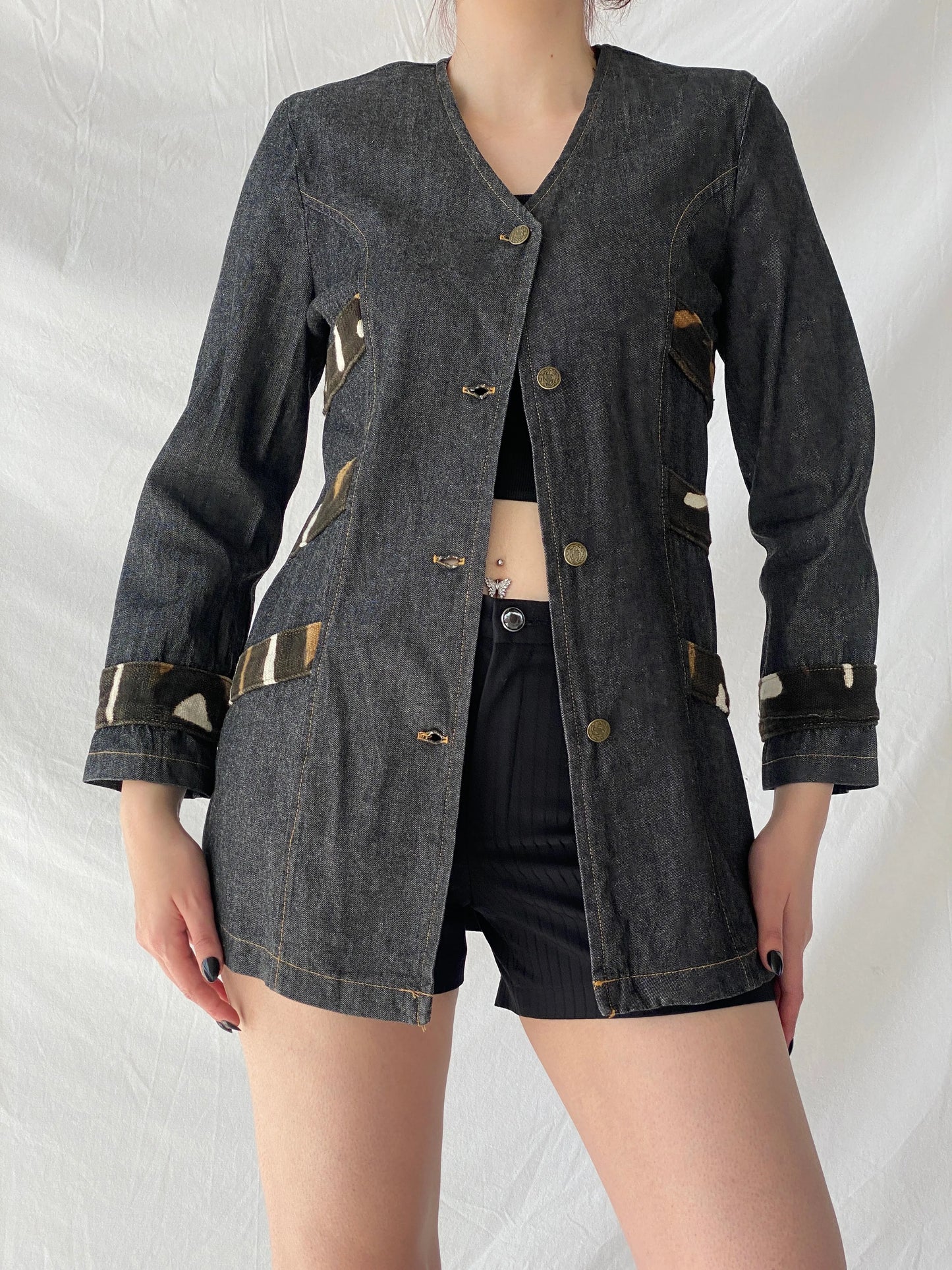 Vintage Jamp Fashion By Charlie Cotton Denim Jacket - M - Balagan Vintage Leather Jacket 00s, Ayah, blazer, Coats&Jackets, denim, full sleeve blazer, winter, Women's Blazers, Women's Denim Jackets