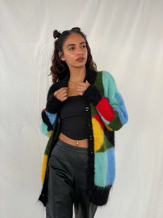 Vintage Janet Weston Hand Knitted Cardigan - Balagan Vintage Cardigan 90s, knitted cardigan, Tojan