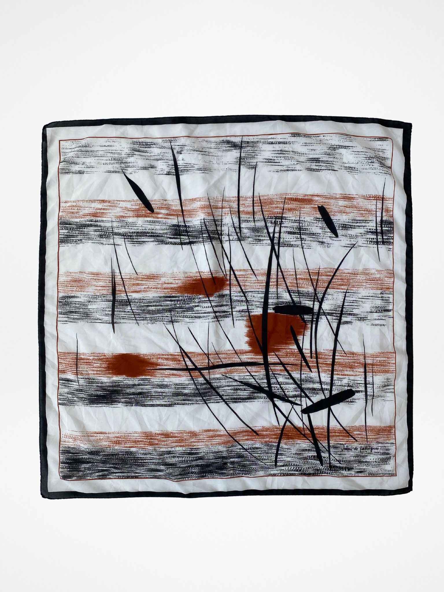 Vintage Jehau De Fabregues Paris Abstract Design Square Scarf - Balagan Vintage Scarf 00s, multicolored, NEW IN, scarf, summer