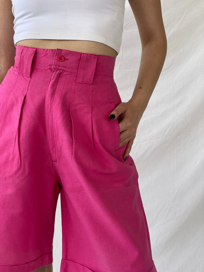 Vintage Jennifer Eden Pink Knee-Length Women’s Summer Shorts - S - Balagan Vintage Shorts Ayah, shorts, summer