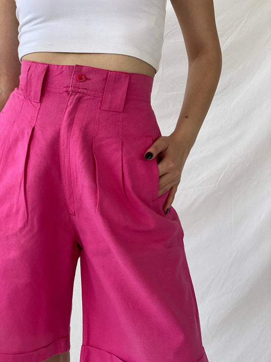 Vintage Jennifer Eden Pink Knee-Length Women’s Summer Shorts - S - Balagan Vintage Shorts Ayah, shorts, summer