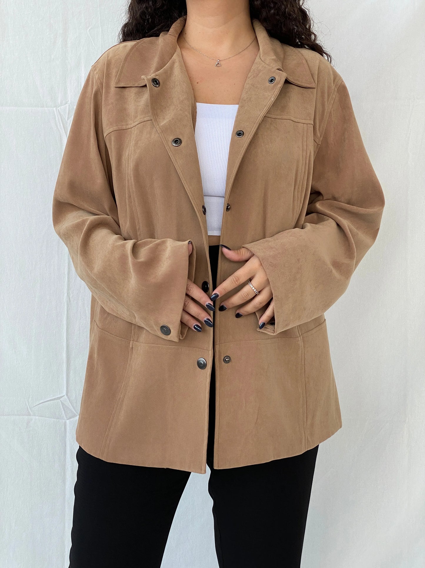 Vintage JM Woman Collection by Jennifer Moore Tan Shirt - 2XL - Balagan Vintage Shirts & Tops 00s, 90s, Dina, jacket, oversized, oversized shirt