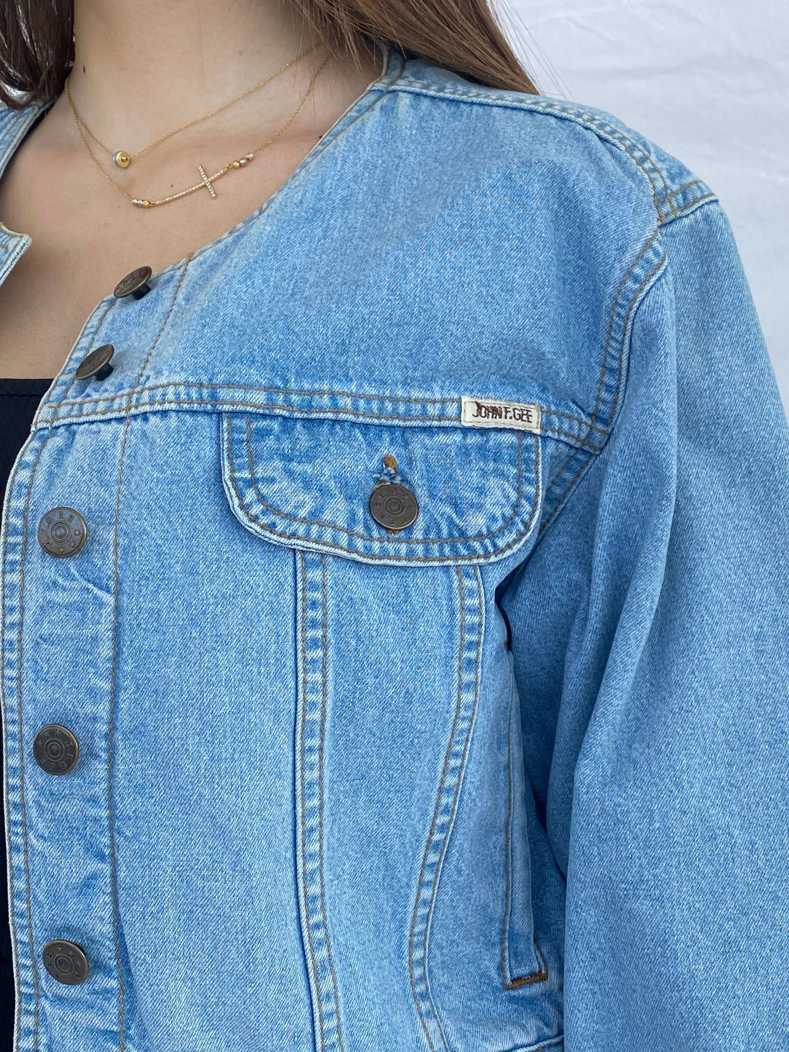 Vintage JOHNF.GEE Cropped Denim Jacket - Size S/M - Balagan Vintage Denim Jacket 00s, denim, denim jacket, Juana