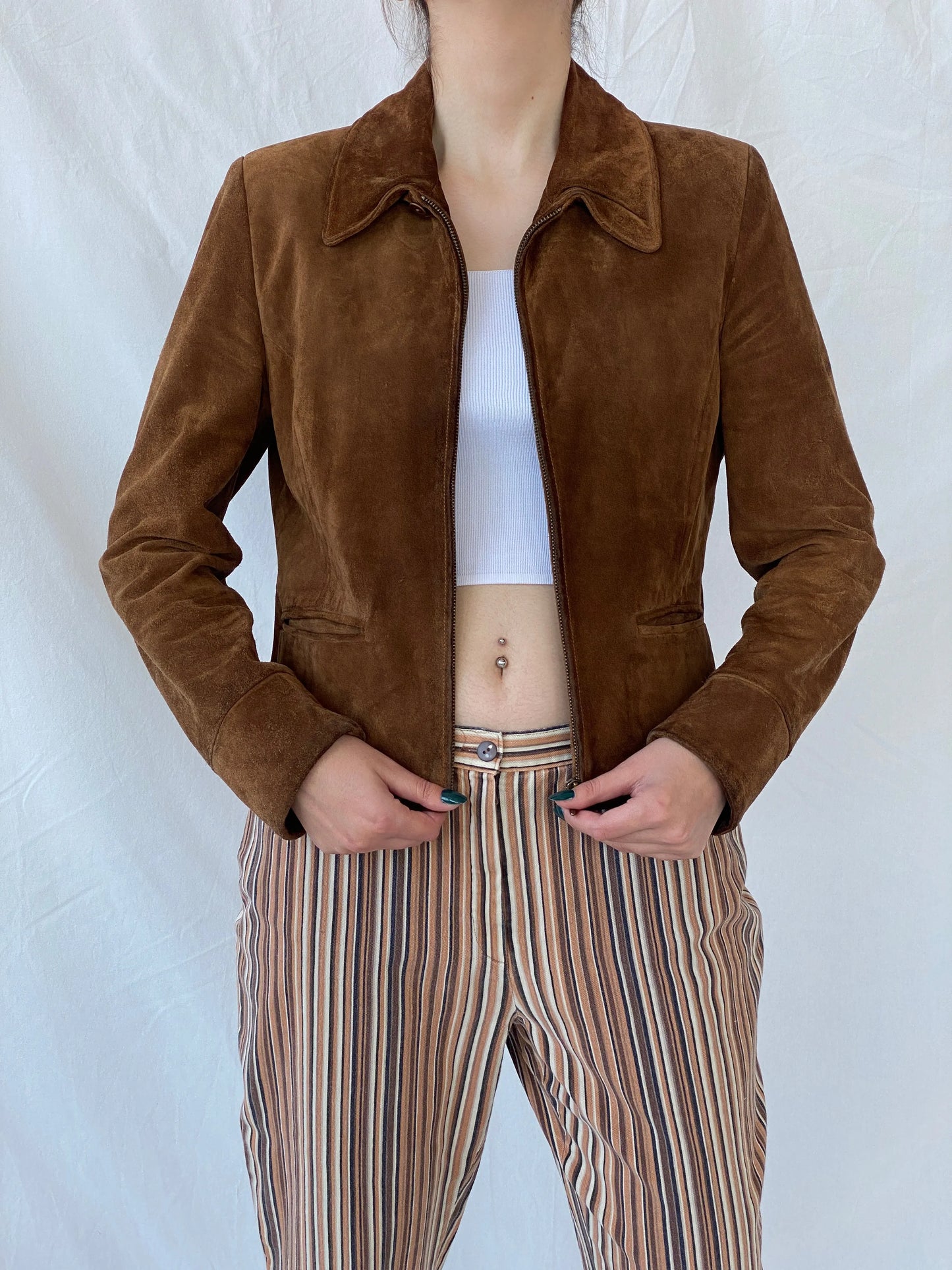 Vintage Josephine & Co Women’s Genuine Suede Tan Jacket - L - Balagan Vintage Leather Jacket Ayah, genuine leather, genuine leather jacket, leather jacket