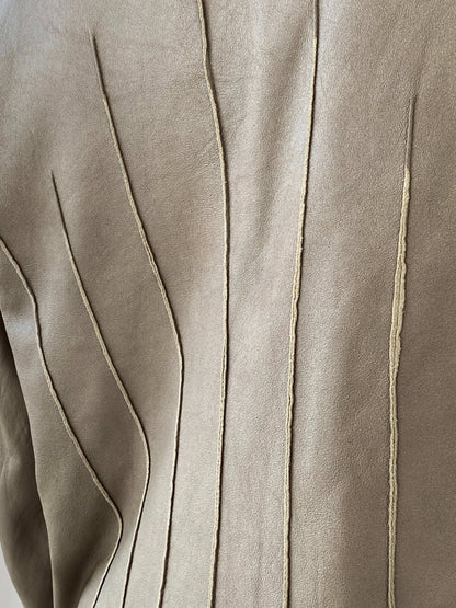 Vintage Julia S Roma Olive Green Genuine Leather Blazer - M - Balagan Vintage Leather Blazer 90s, Coats&Jackets, genuine leather, Lana, leather blazer, Women's Blazers