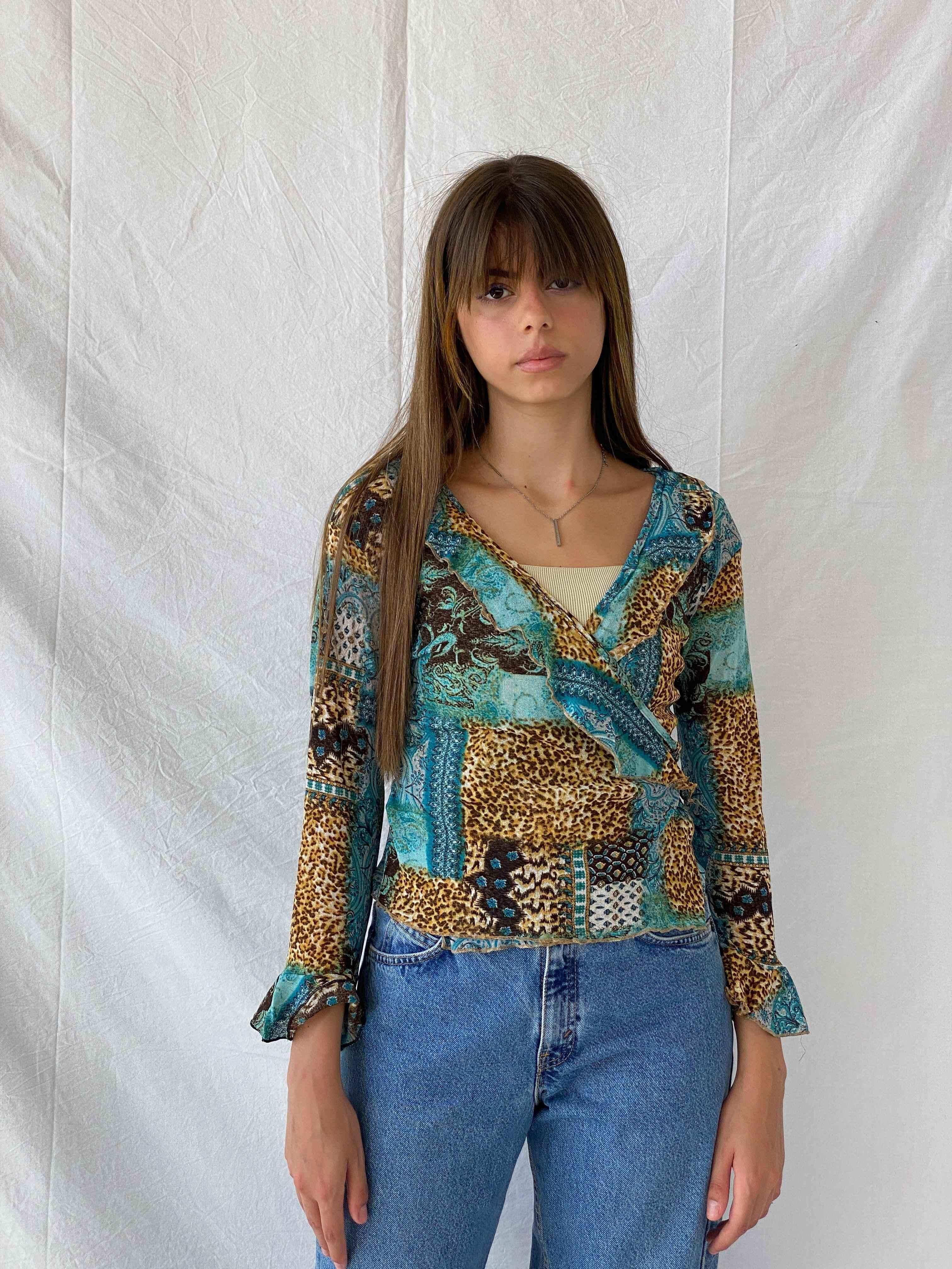 Vintage Jus De Pom Paris Wrap Top - Balagan Vintage Wrap Top 00s, 90s, Mira