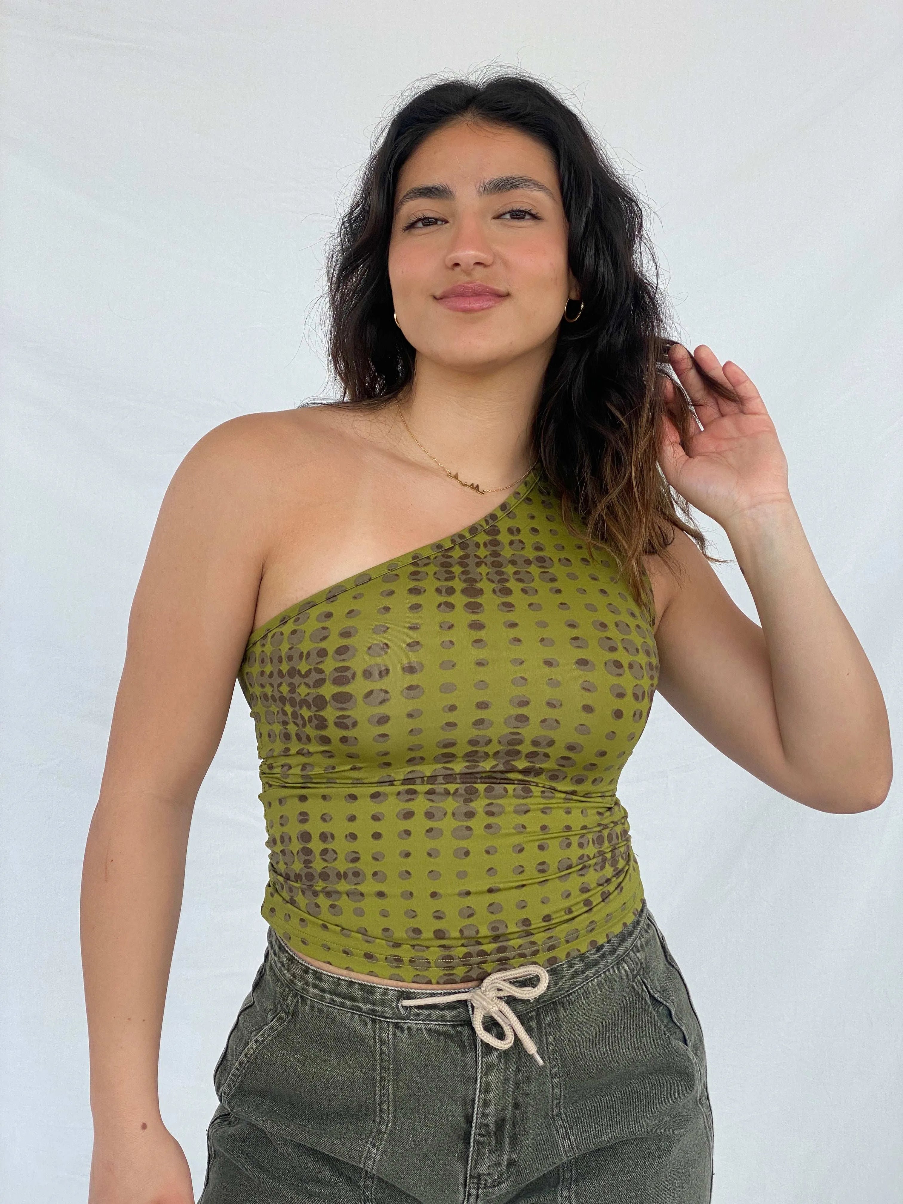 Vintage LA City One Shoulder Top - Size S - Balagan Vintage One Shoulder Top 00s, Lana, summer, Top