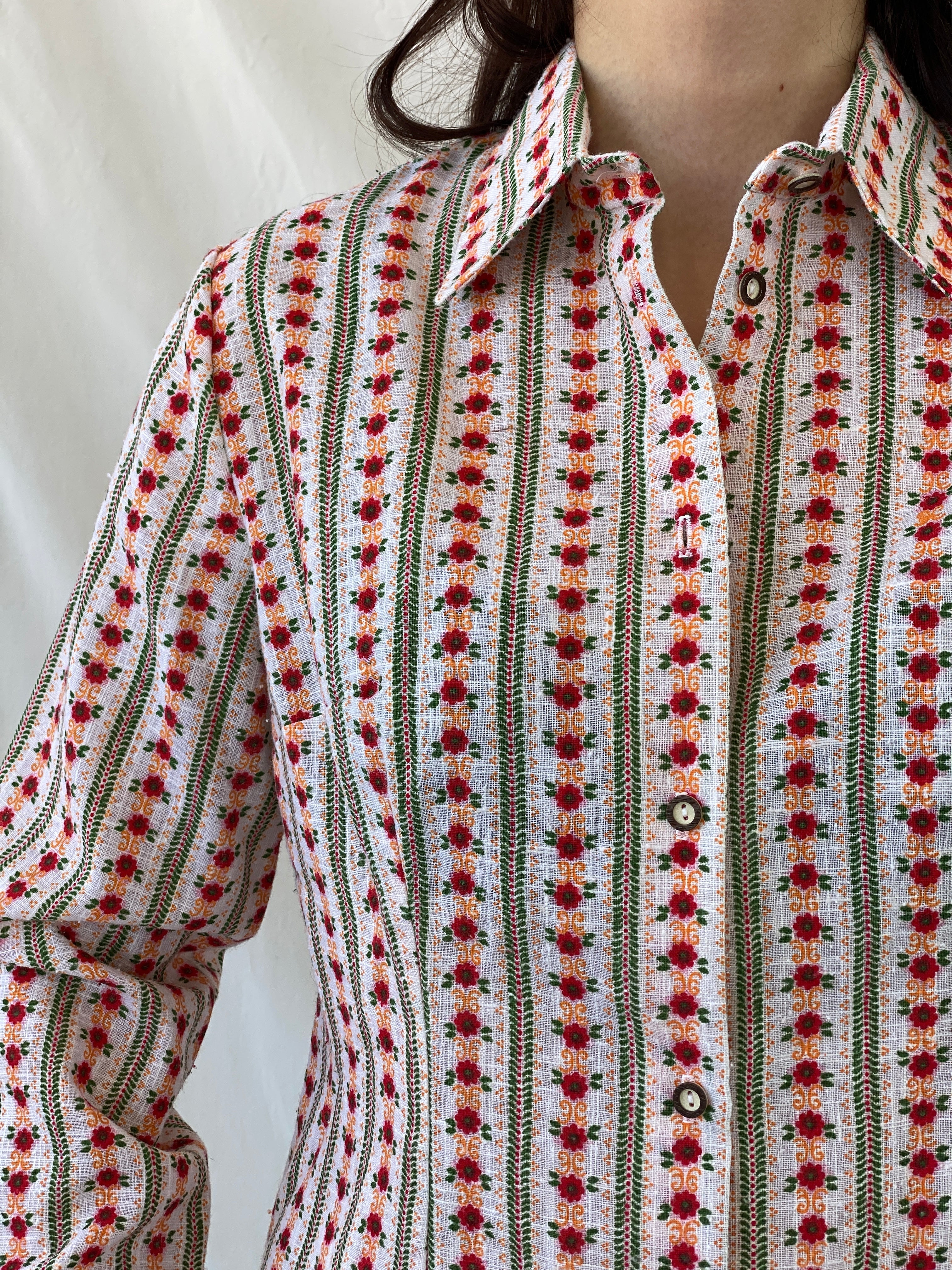 Vintage Lanz Salzburger Floral Button Up Full Sleeve Shirt - XL - Balagan Vintage Full Sleeve Shirt 00s, Ayah, floral, floral shirt, full sleeve shirt, NEW IN, Office core, summer