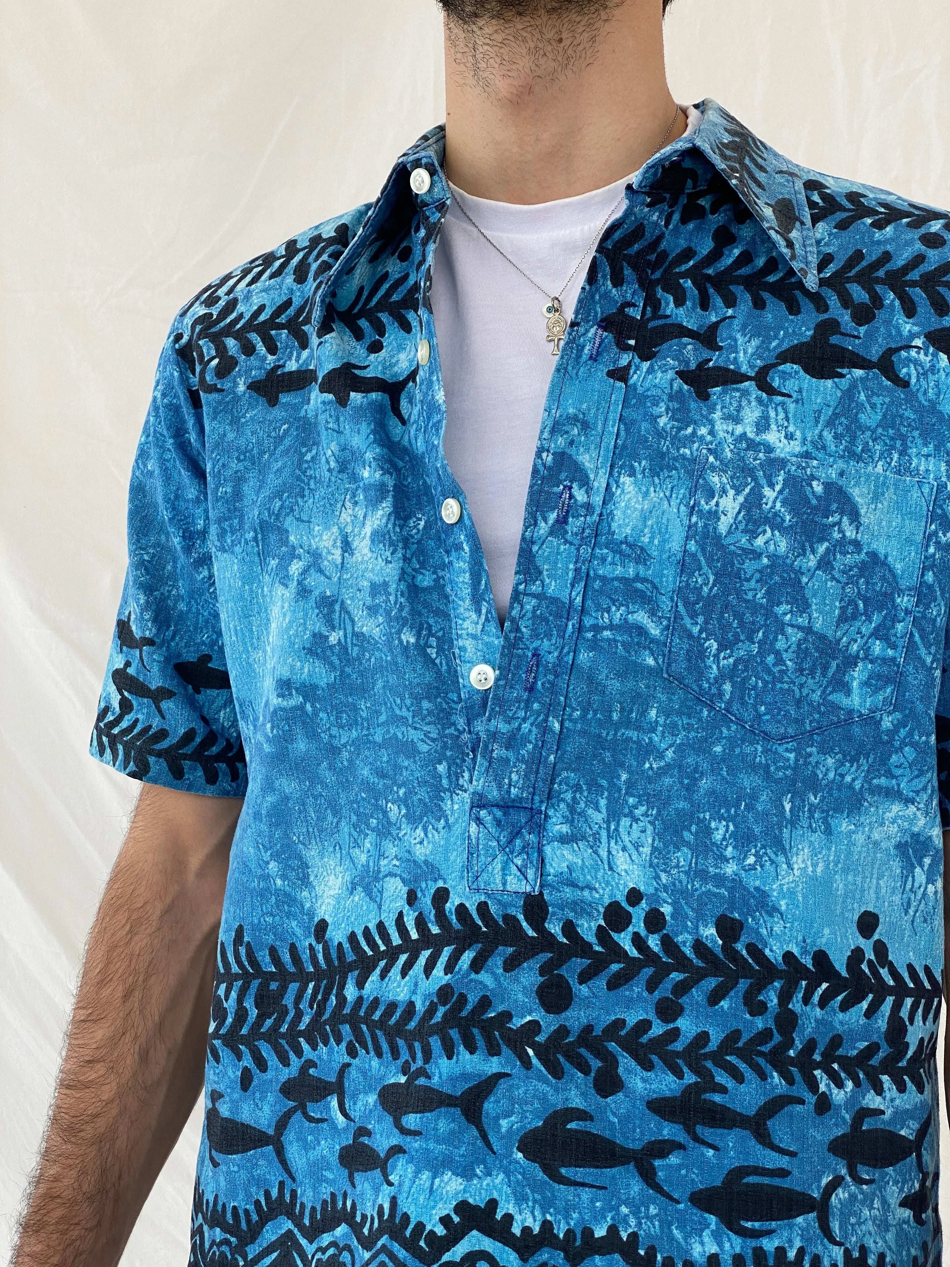 Vintage Lehua Hawaiian Top Size M - Balagan Vintage Half Sleeve Top 90s, Awsam, half sleeve shirt, mens shirt, printed shirt
