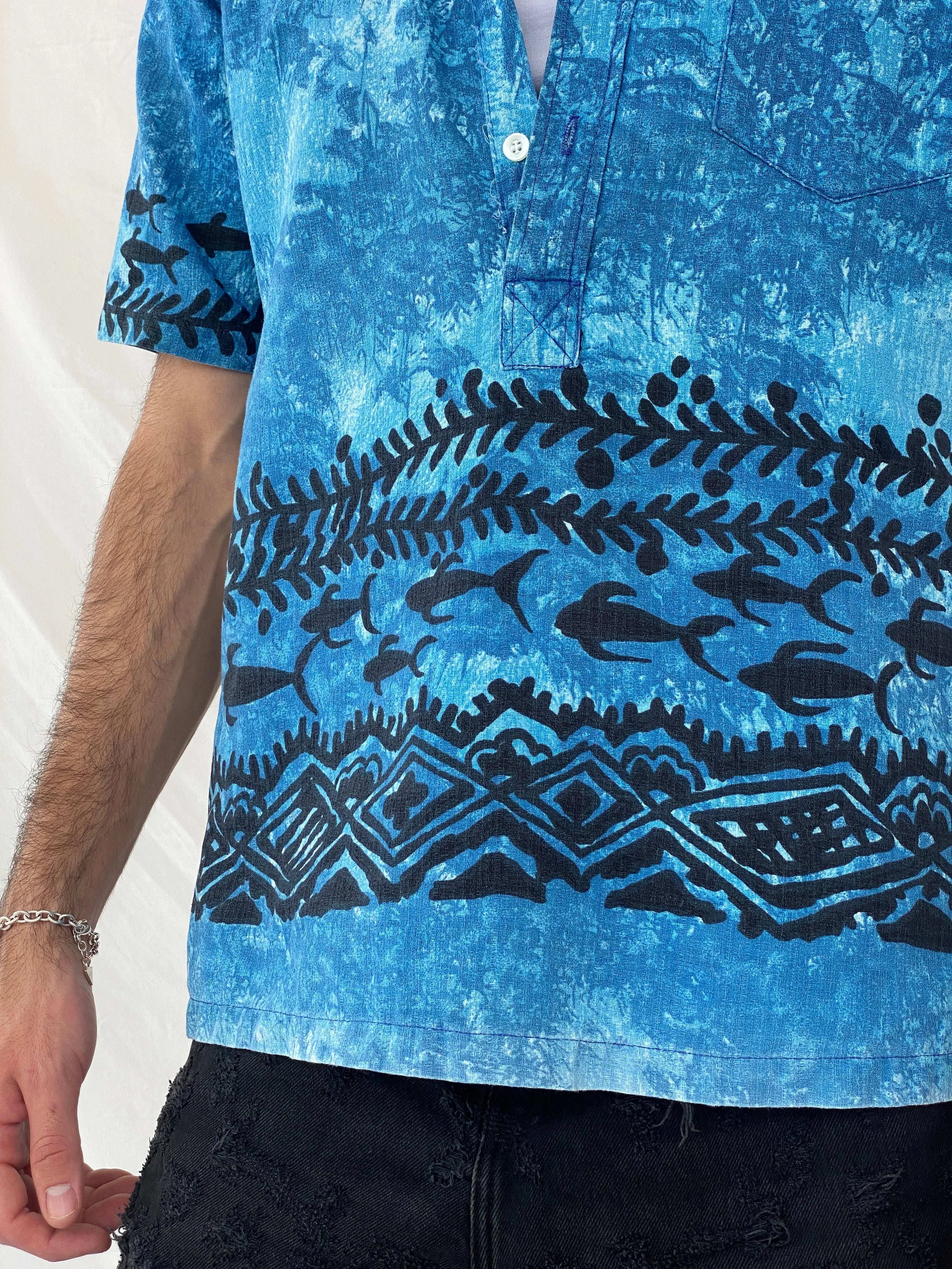Vintage Lehua Hawaiian Top Size M - Balagan Vintage Half Sleeve Top 90s, Awsam, half sleeve shirt, mens shirt, printed shirt