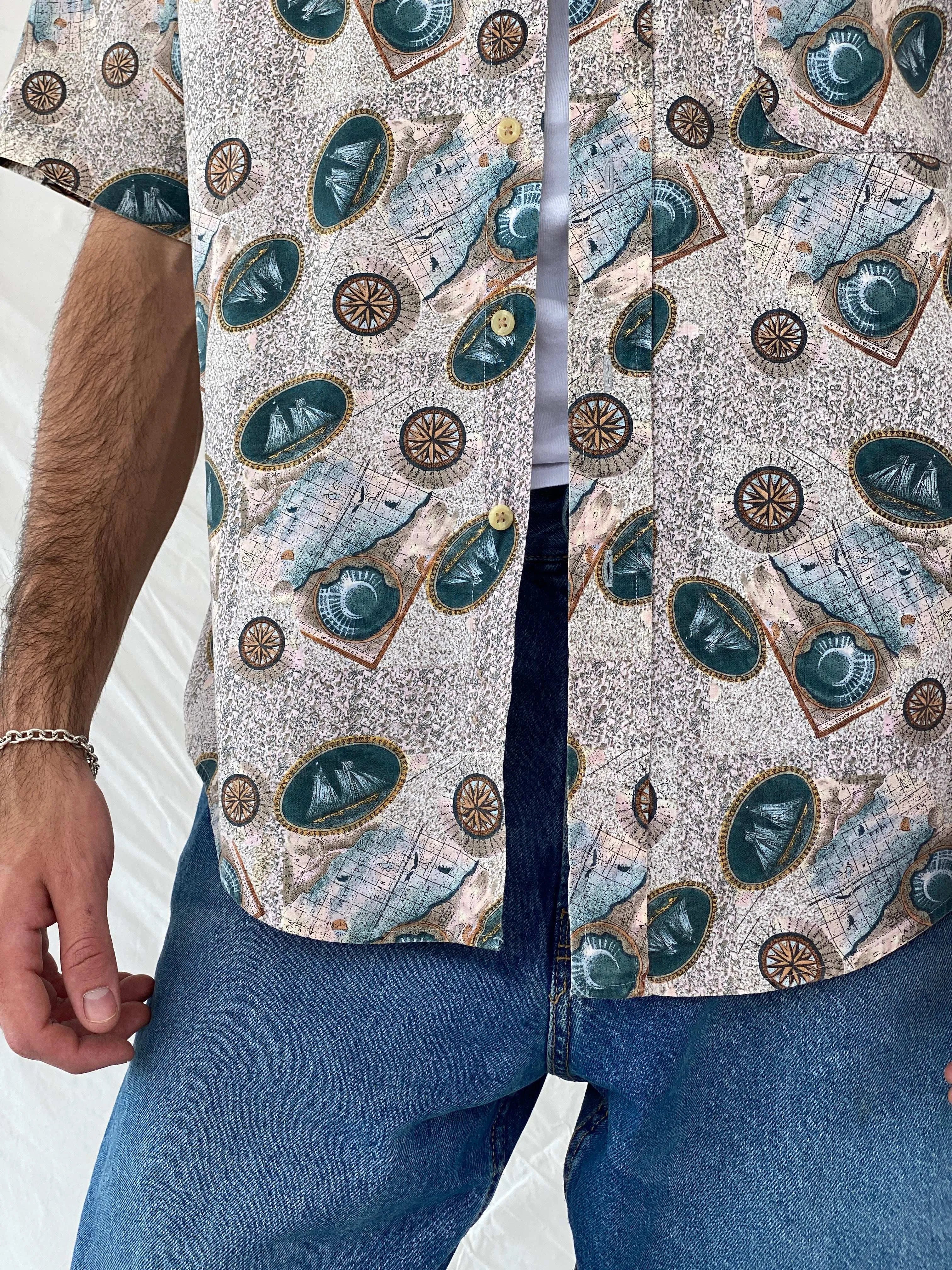 Vintage Links Edition Printed Cotton Shirt Size L - Balagan Vintage Half Sleeve Shirt 00s, 90s, Awsam, half sleeve shirt, printed shirt