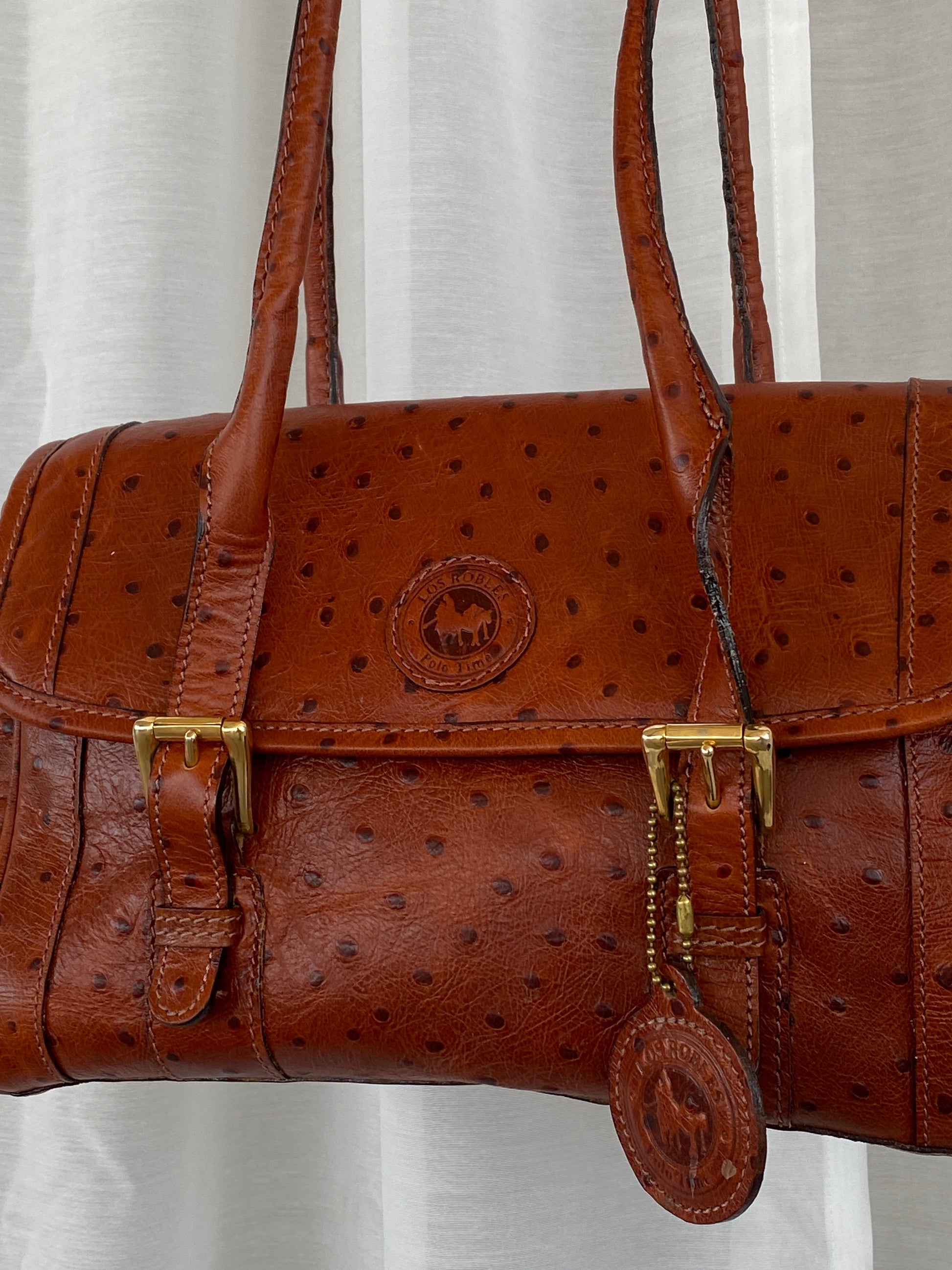 Vintage Los Robles Polo Time Brown Genuine Leather Shoulder Bag - Balagan Vintage Shoulder Bag 00s, 90s, bag, brown leather, genuine leather, shoulder bag, Y2K
