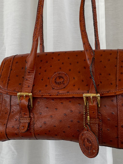 Vintage Los Robles Polo Time Brown Genuine Leather Shoulder Bag - Balagan Vintage Shoulder Bag 00s, 90s, bag, brown leather, genuine leather, shoulder bag, Y2K