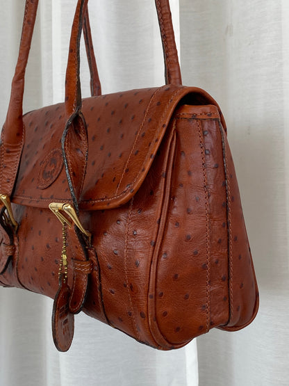 Vintage Los Robles Polo Time Brown Genuine Leather Shoulder Bag - Balagan Vintage Shoulder Bag 00s, 90s, bag, brown leather, genuine leather, shoulder bag, Y2K