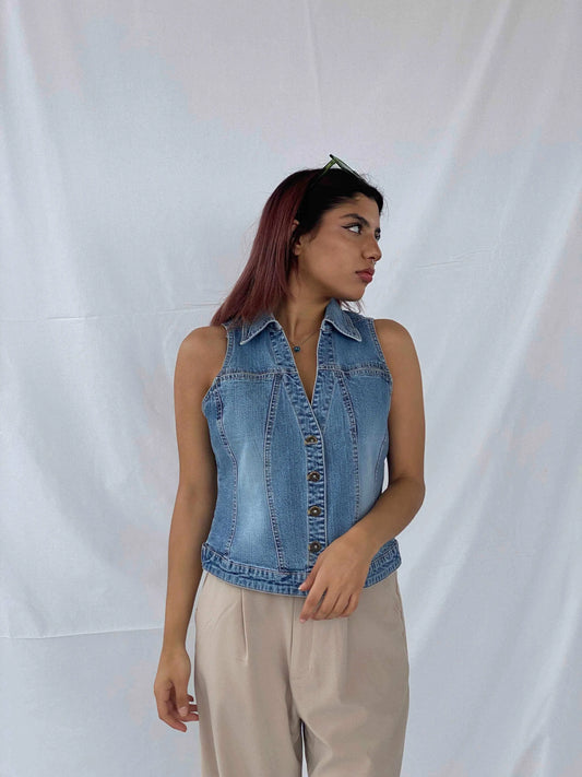 Vintage m-o-t-o Denim Vest - Balagan Vintage Denim Vest 00s, 90s, denim, denim vest, Taima