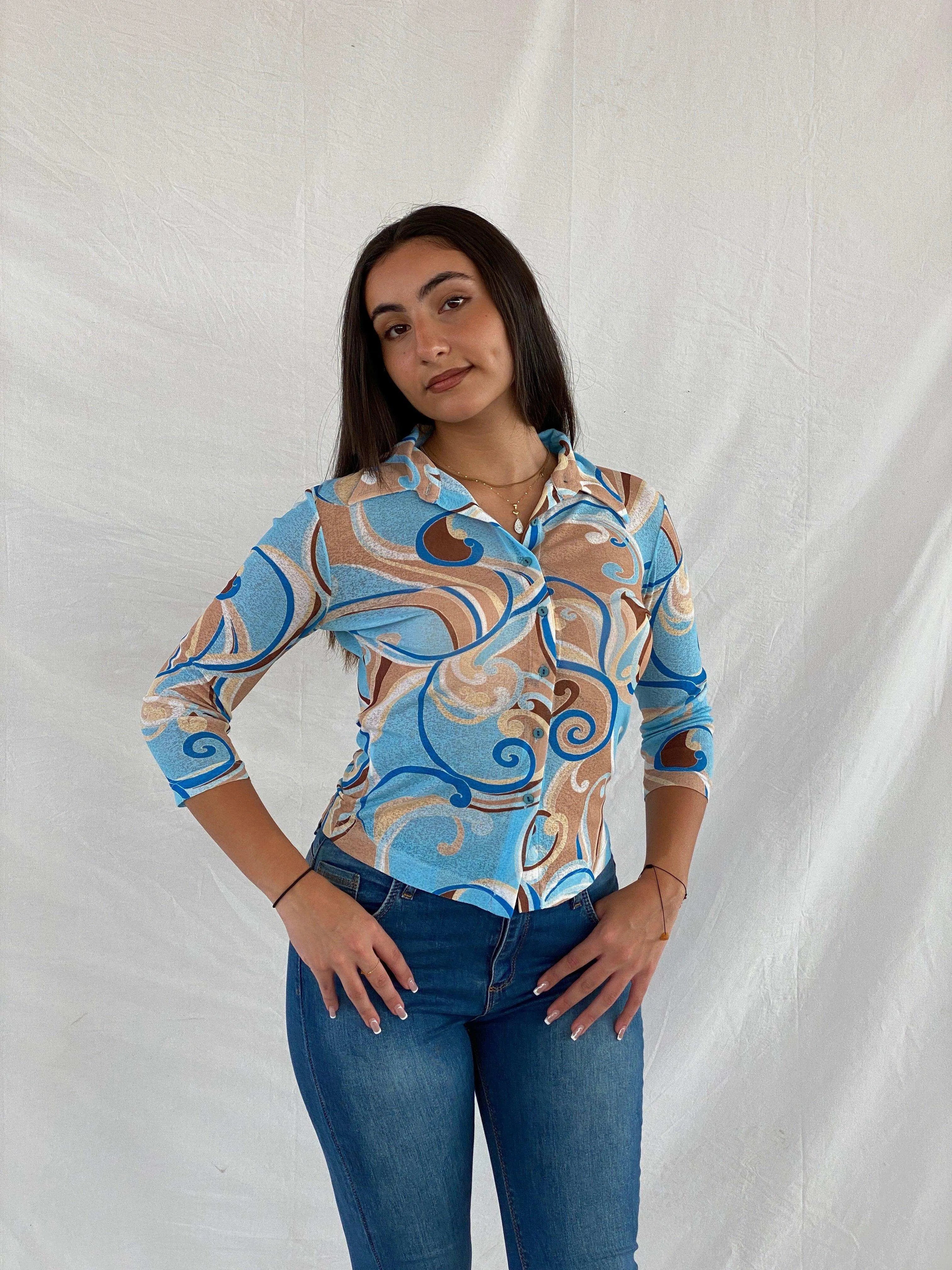Vintage MADLeN Groovy Shirt - Balagan Vintage Sheer Shirt groovy, groovy shirt, Rama, sheer shirt