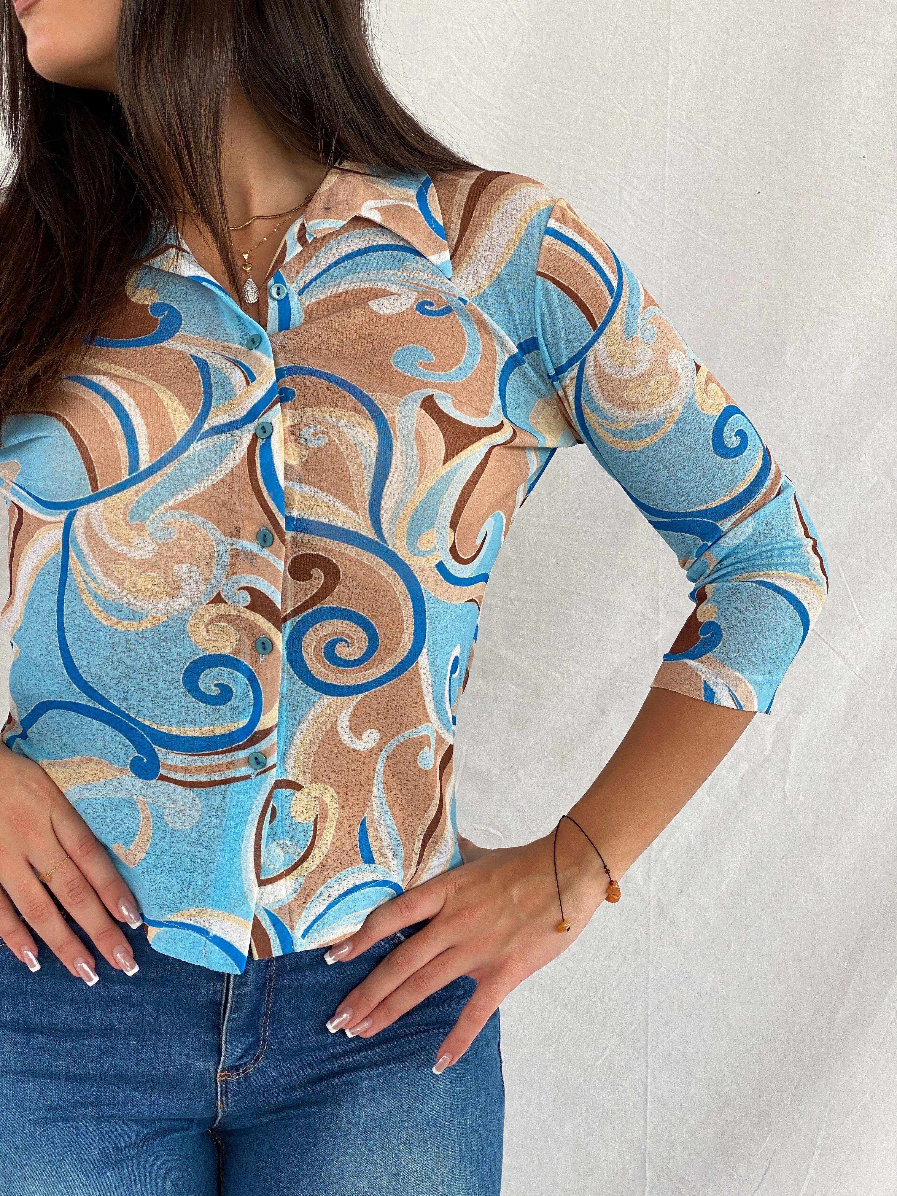 Vintage MADLeN Groovy Shirt - Balagan Vintage Sheer Shirt groovy, groovy shirt, Rama, sheer shirt