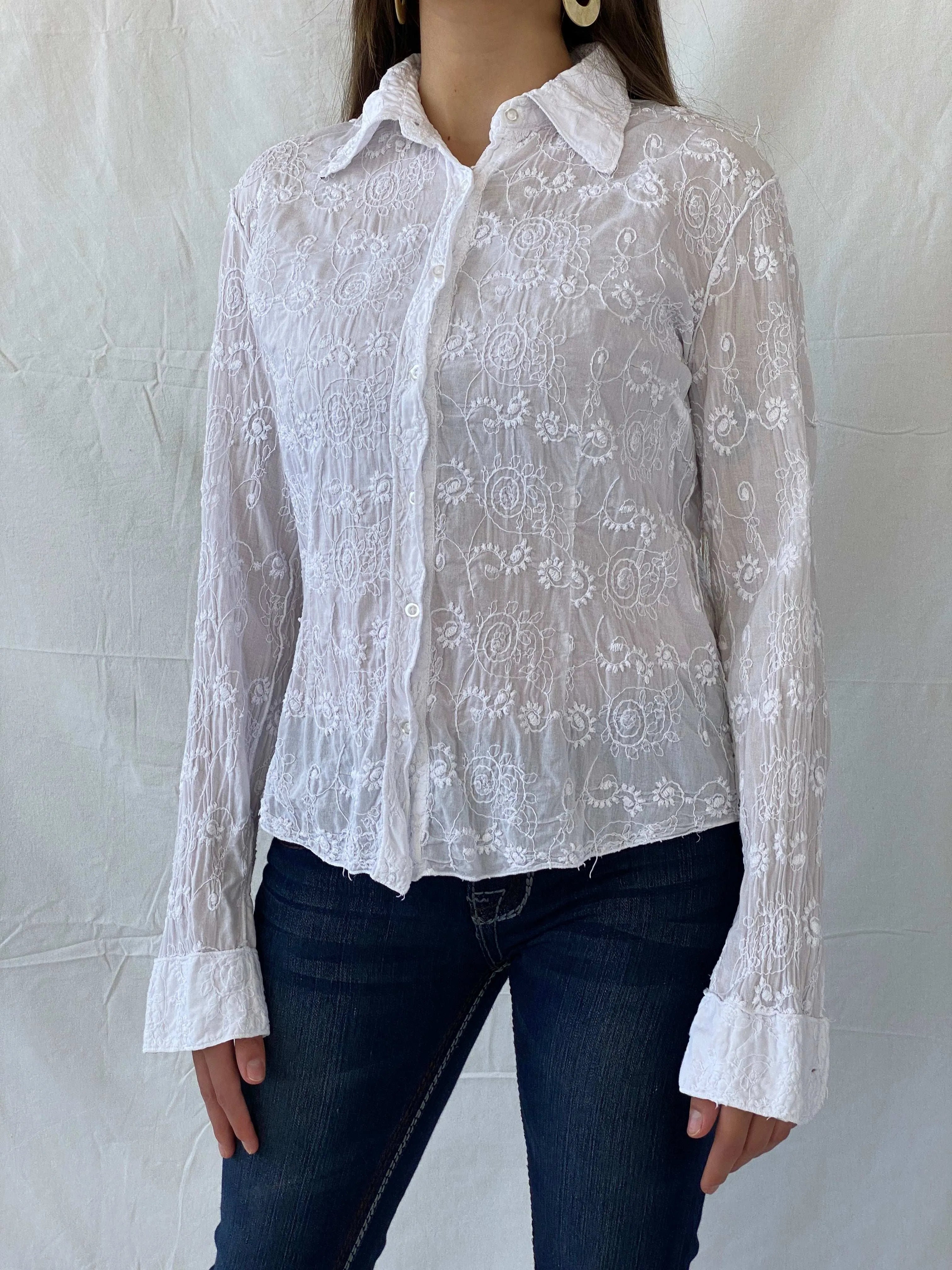 Vintage Marlboro Classics Slim Fit Shirt With Floral Details - M - Balagan Vintage Full sleeve Shirt 00s, 90s, full sleeve shirt, Mira