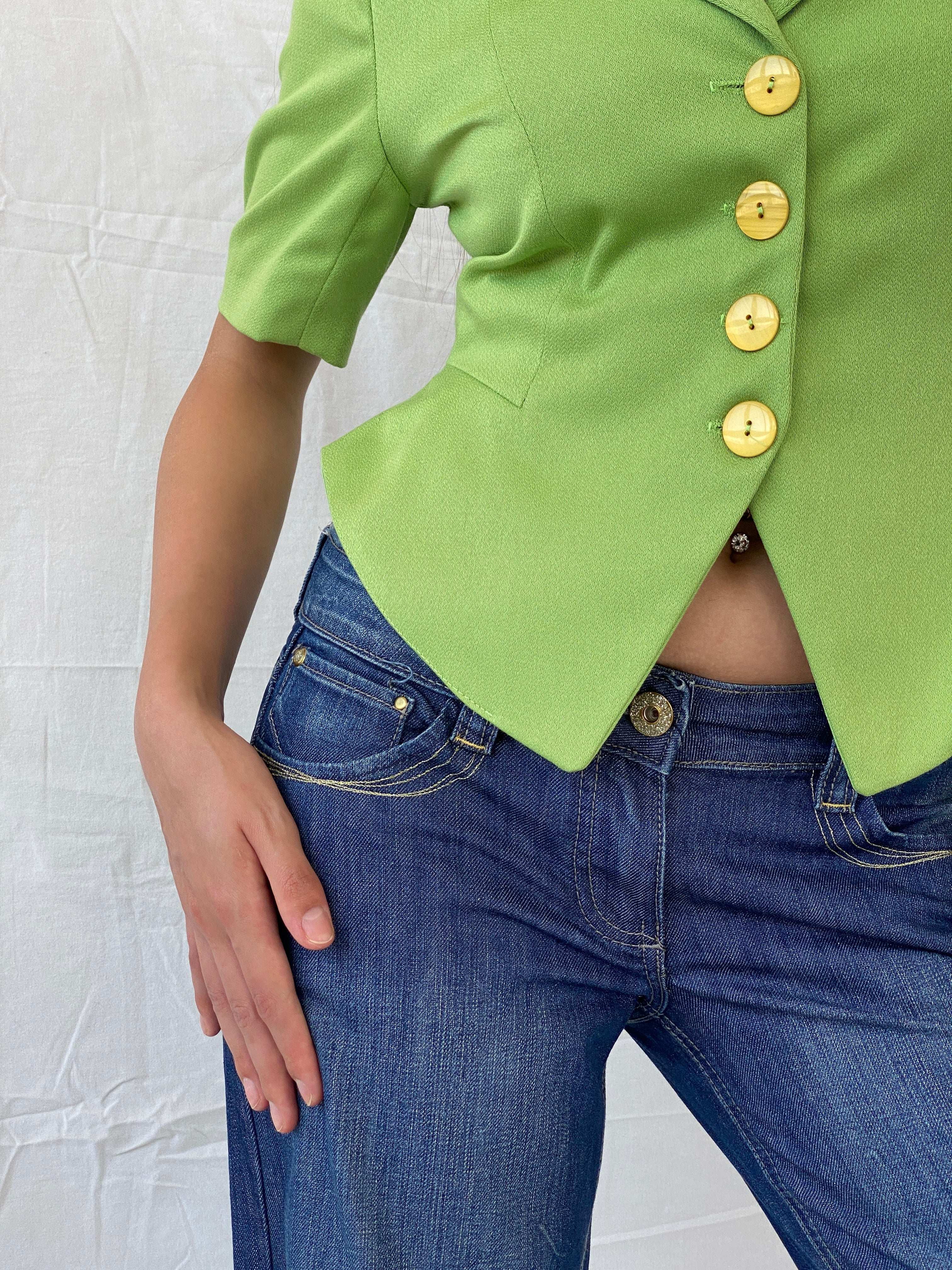 Vintage MCM M Comme Michael Paris Green Half Sleeve Blazer - S - Balagan Vintage Half Sleeve Blazer 00s, 90s, blazer, half sleeve blazer, Mira, vintage blazer