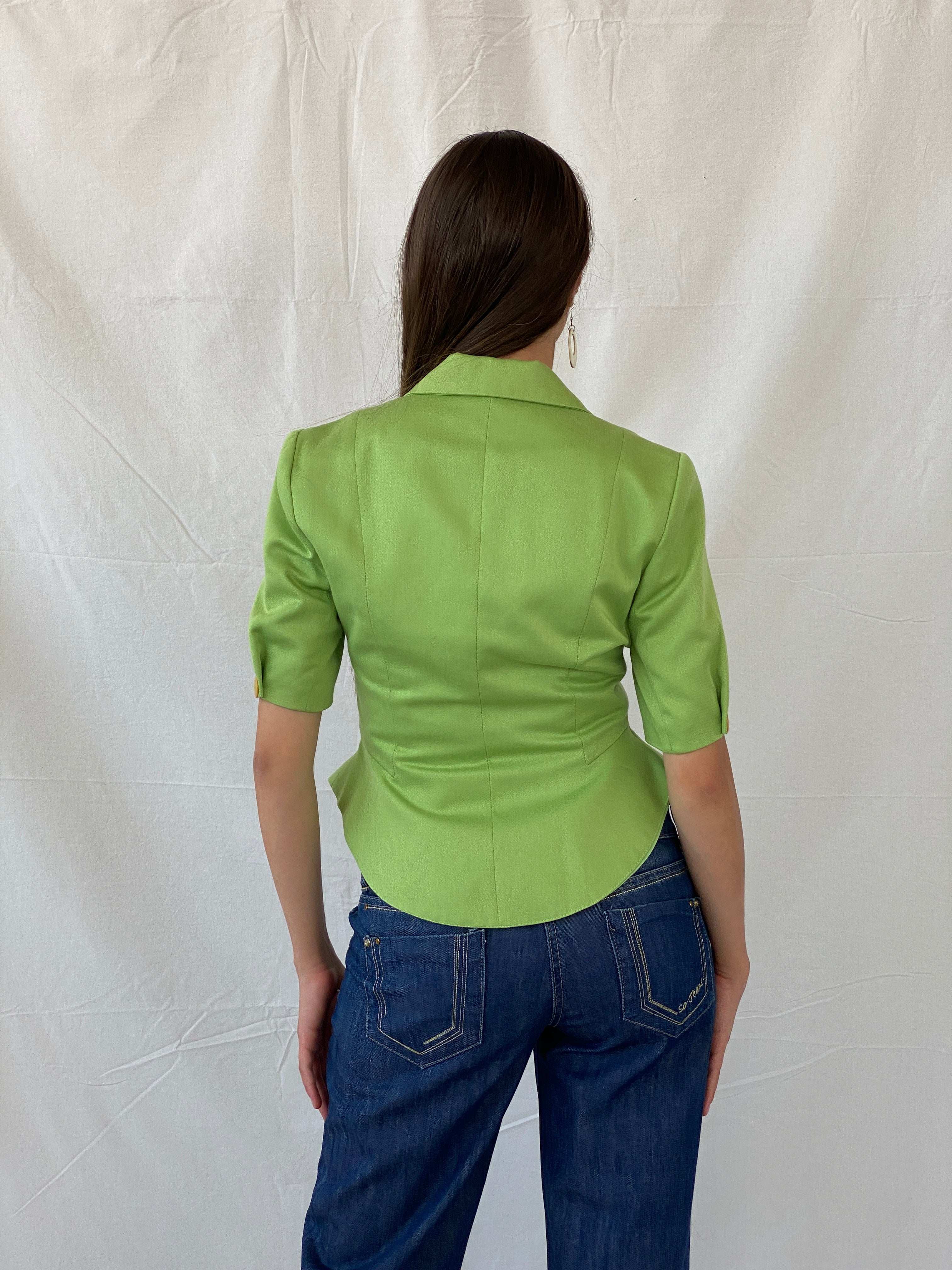 Vintage MCM M Comme Michael Paris Green Half Sleeve Blazer - S - Balagan Vintage Half Sleeve Blazer 00s, 90s, blazer, half sleeve blazer, Mira, vintage blazer