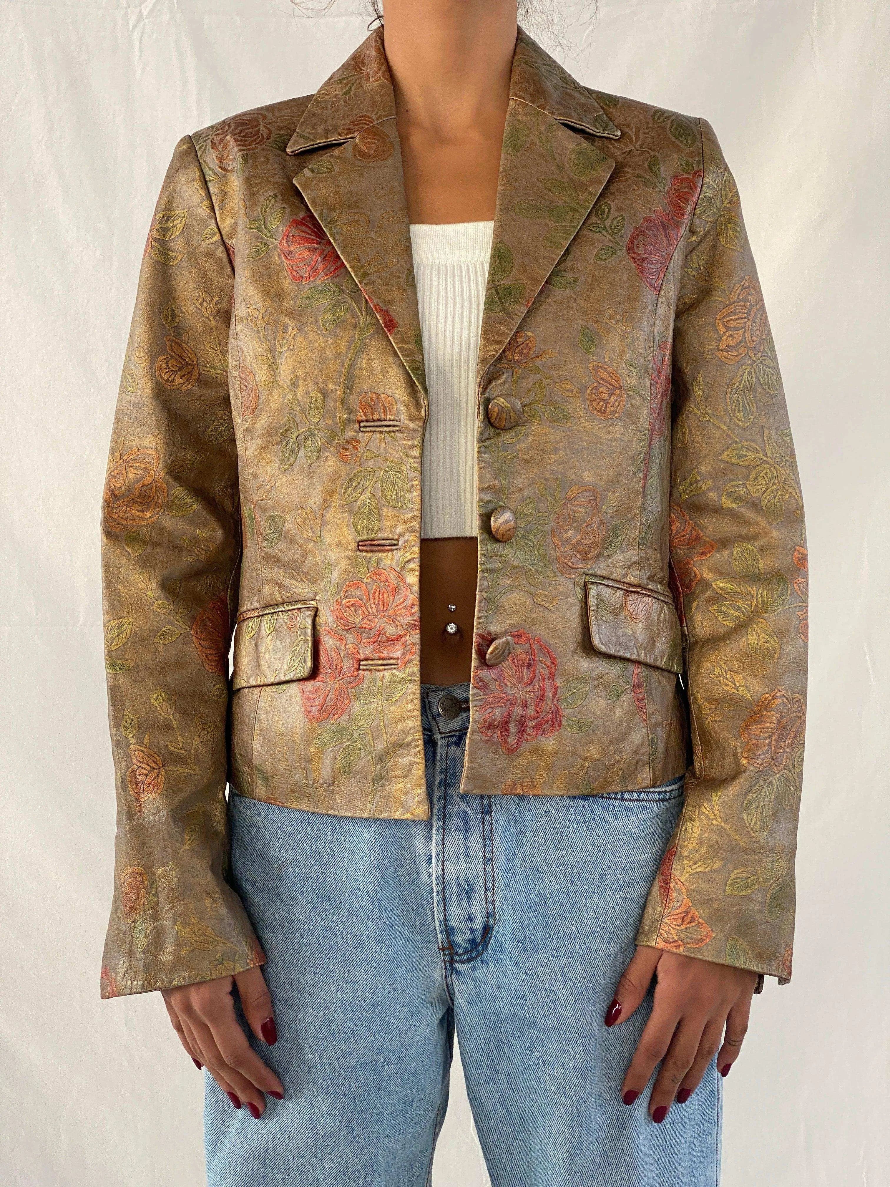 Vintage Mesh Fashion Genuine Leather Blazer - Balagan Vintage Leather Blazer 90s, blazer, Deals, full sleeve blazer, genuine leather, leather blazer, Tojan