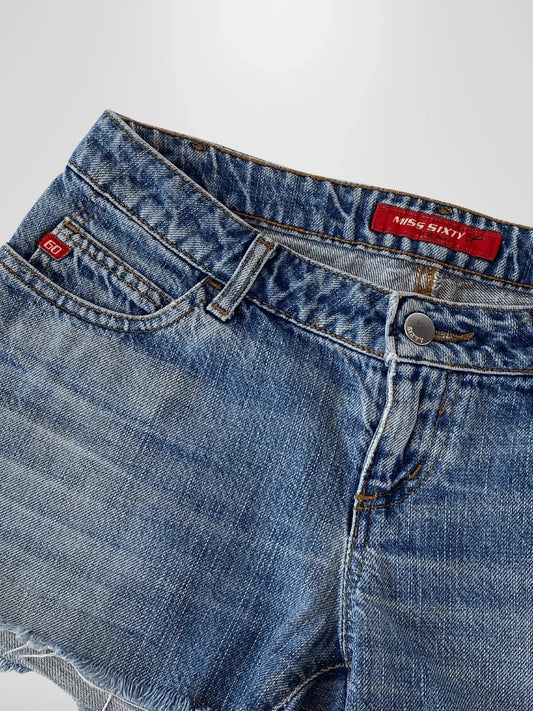 Vintage Miss Sixty Light Wash Hot Mini Denim Shorts - S - Balagan Vintage Shorts 00s, denim, jeans, shorts