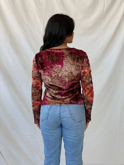 Vintage Model Velvet Lace Full-Sleeve Top - M/L - Balagan Vintage Full Sleeve Top 00s, 90s, Lana, mesh top, winter