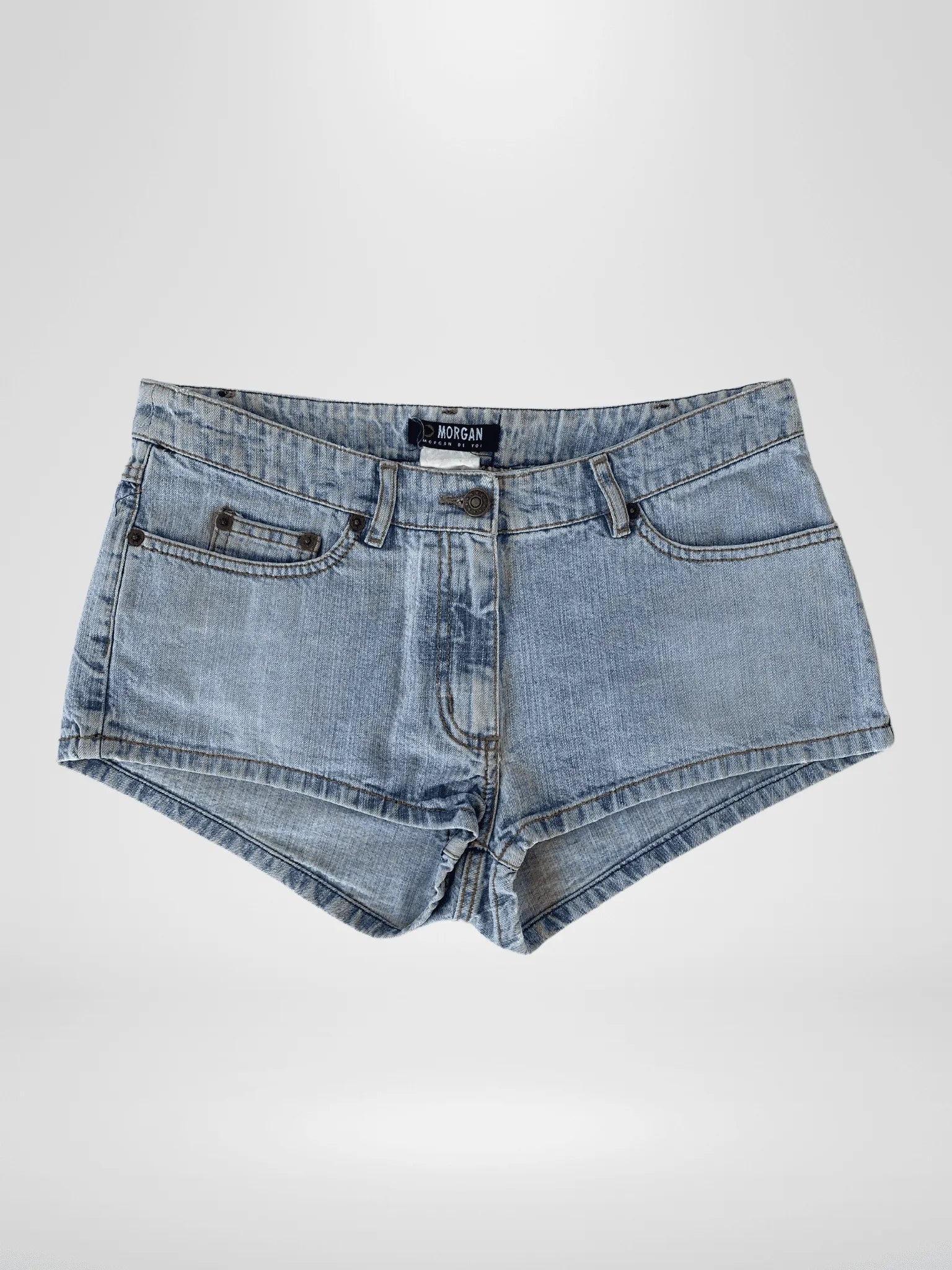 Vintage Morgan De Toi Light Wash Hot Mini Denim Shorts - M - Balagan Vintage Shorts 00s, denim, jeans, shorts