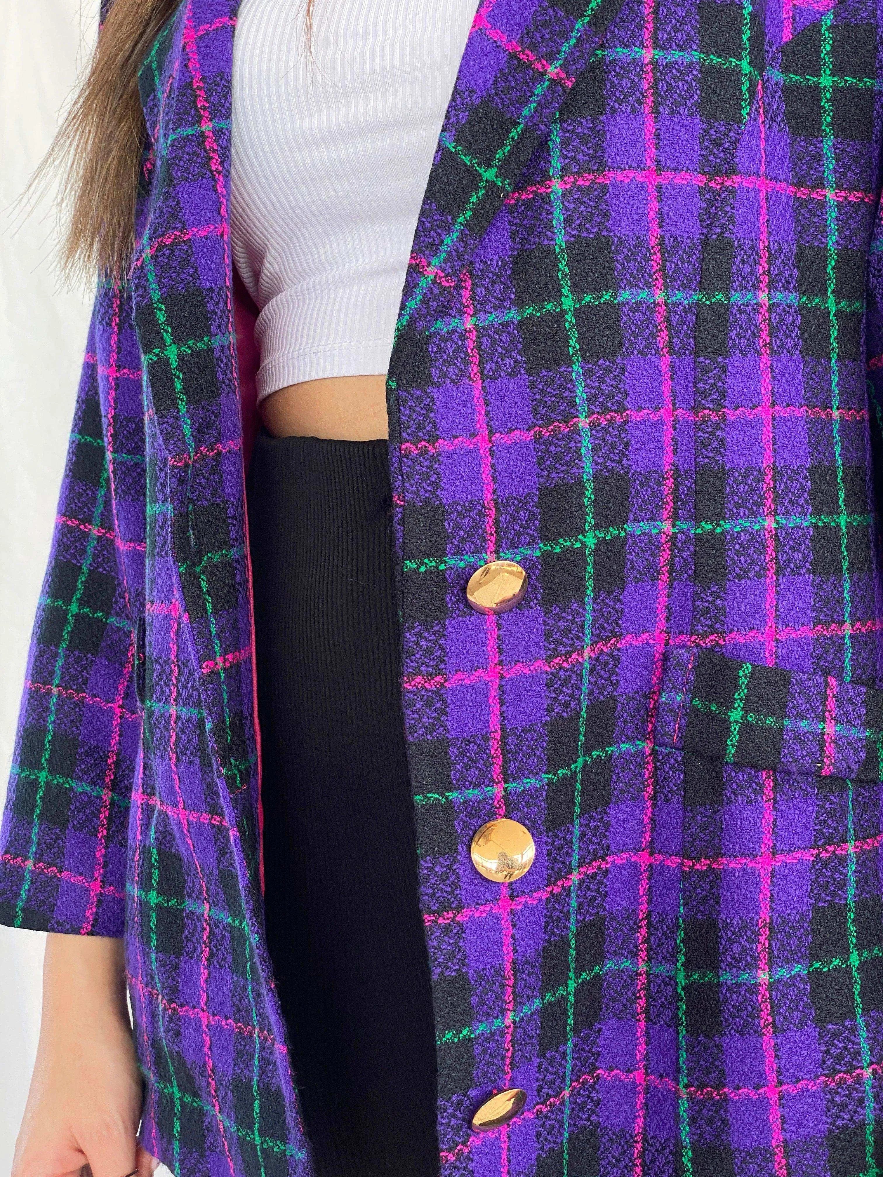 Vintage Multi-Colored Plaid Blazer - Balagan Vintage Blazer 00s, 90s, blazer, Coats&Jackets, Juana, Women's Blazers
