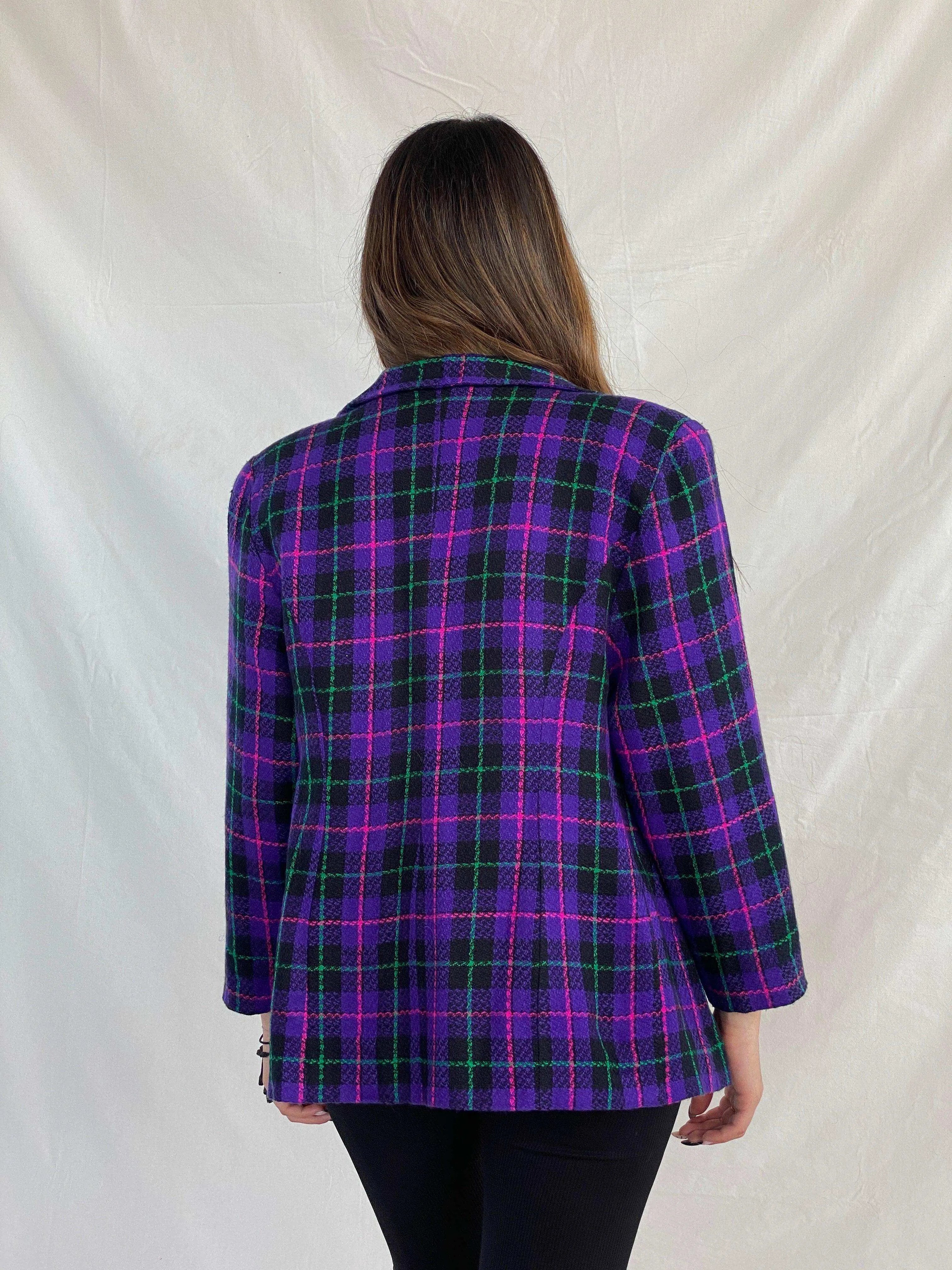 Vintage Multi-Colored Plaid Blazer - Balagan Vintage Blazer 00s, 90s, blazer, Coats&Jackets, Juana, Women's Blazers