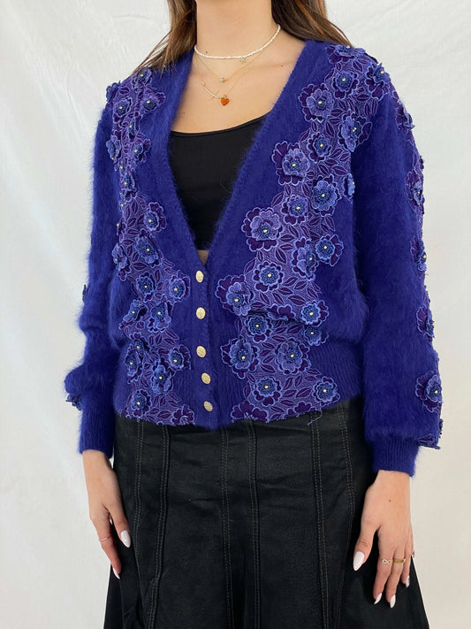 Vintage New Fashion Floral Embroidered Cardigan - Balagan Vintage Cardigan 00s, 90s, cardigan, Juana
