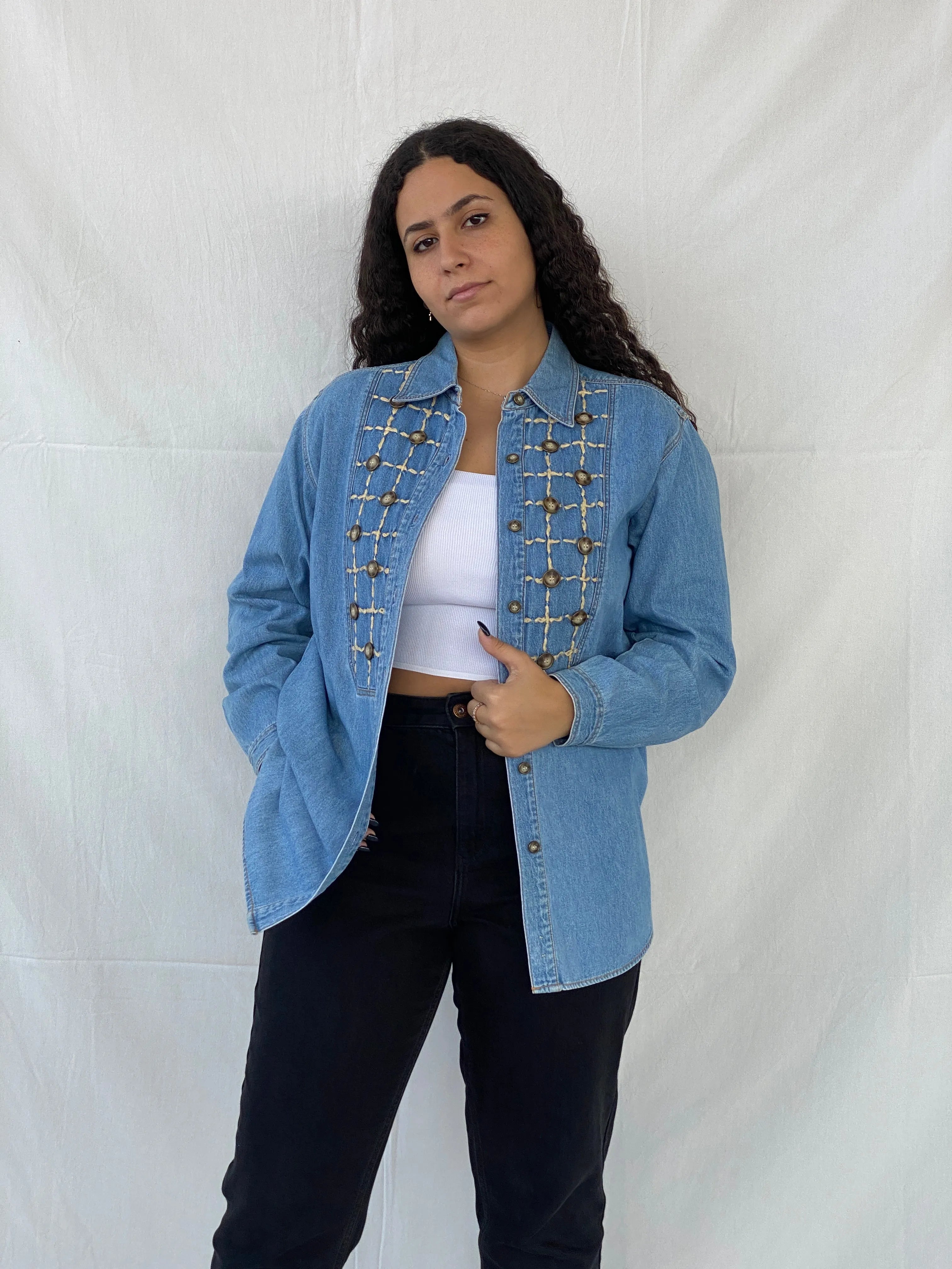 Vintage Northern Isles Buttoned Women’s Denim Shirt - M - Balagan Vintage Denim Shirt denim, denim shirt, Dina, women shirt