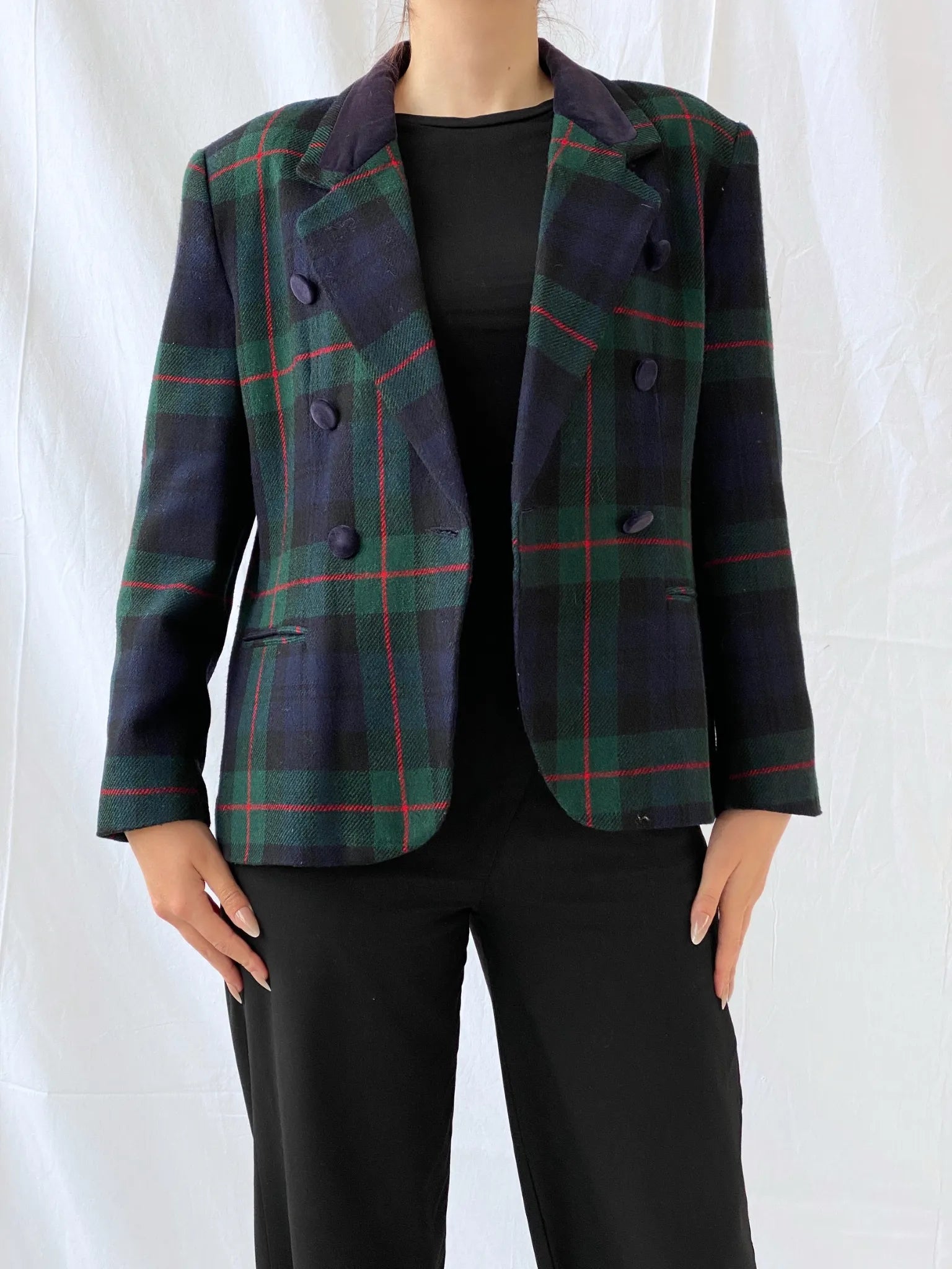 Vintage Norton McNaughton Petites Wool Blend Plaid Women’s Blazer - L - Balagan Vintage Blazer 00s, Ayah, plaid, plaid blazer, wool