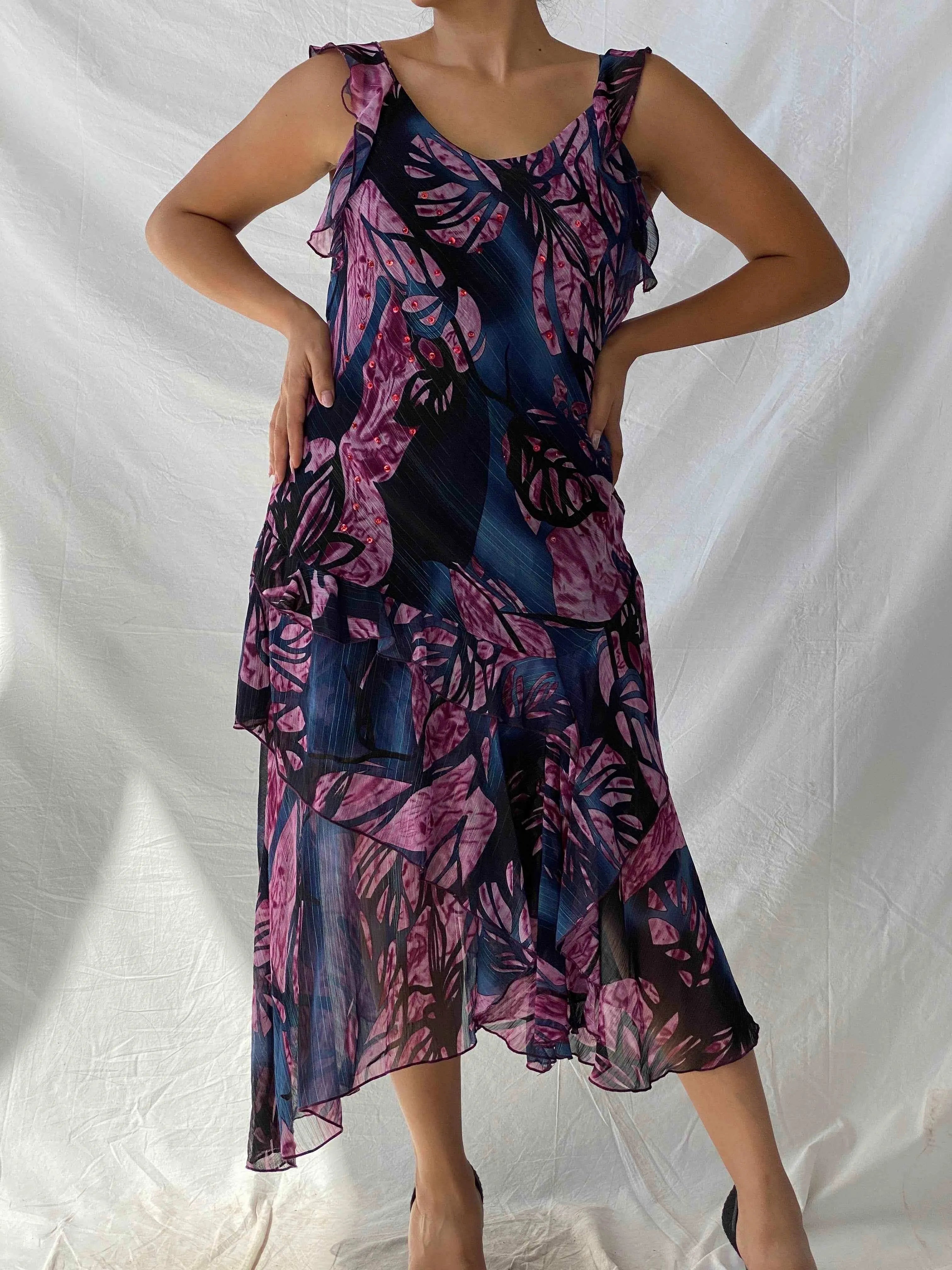 Vintage OLLA OH Floral Midi Dress - Balagan Vintage Midi Dress 00s, 90s, Alaa, dress, midi dress, Wedding Guest