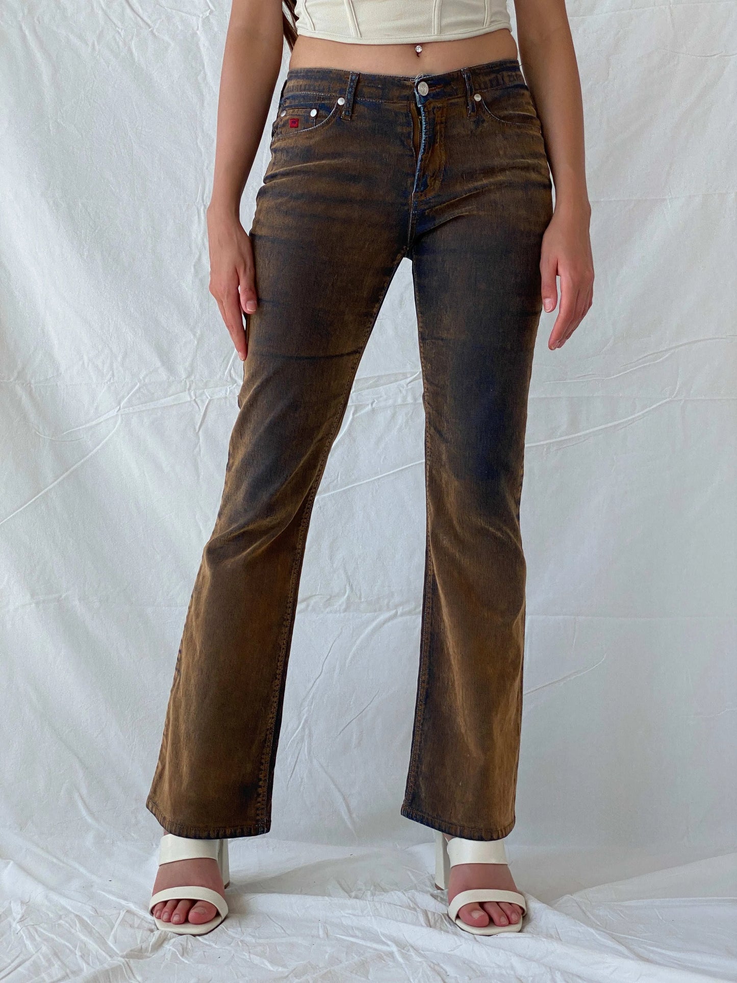 Vintage Paris Blues Soulmate Cut Rusty Brown Flared Jeans - Balagan Vintage Jeans 00s, 90s, flare jeans, jeans, Mira, vintage jeans