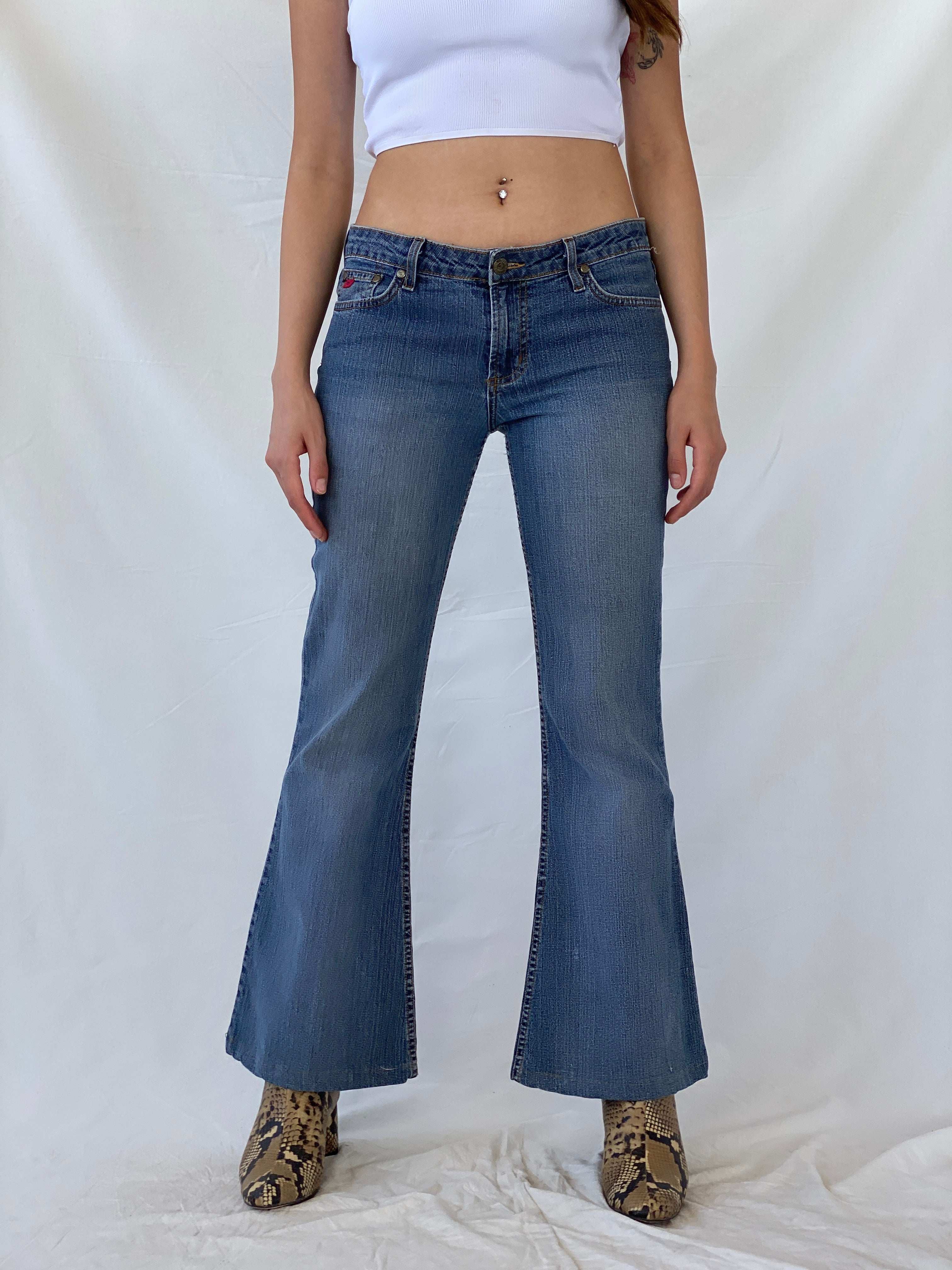 Vintage Paris Blues Soulmate Cut Washed Flared Jeans - Balagan Vintage Jeans 00s, 90s, flare jeans, jeans, Mira, vintage jeans