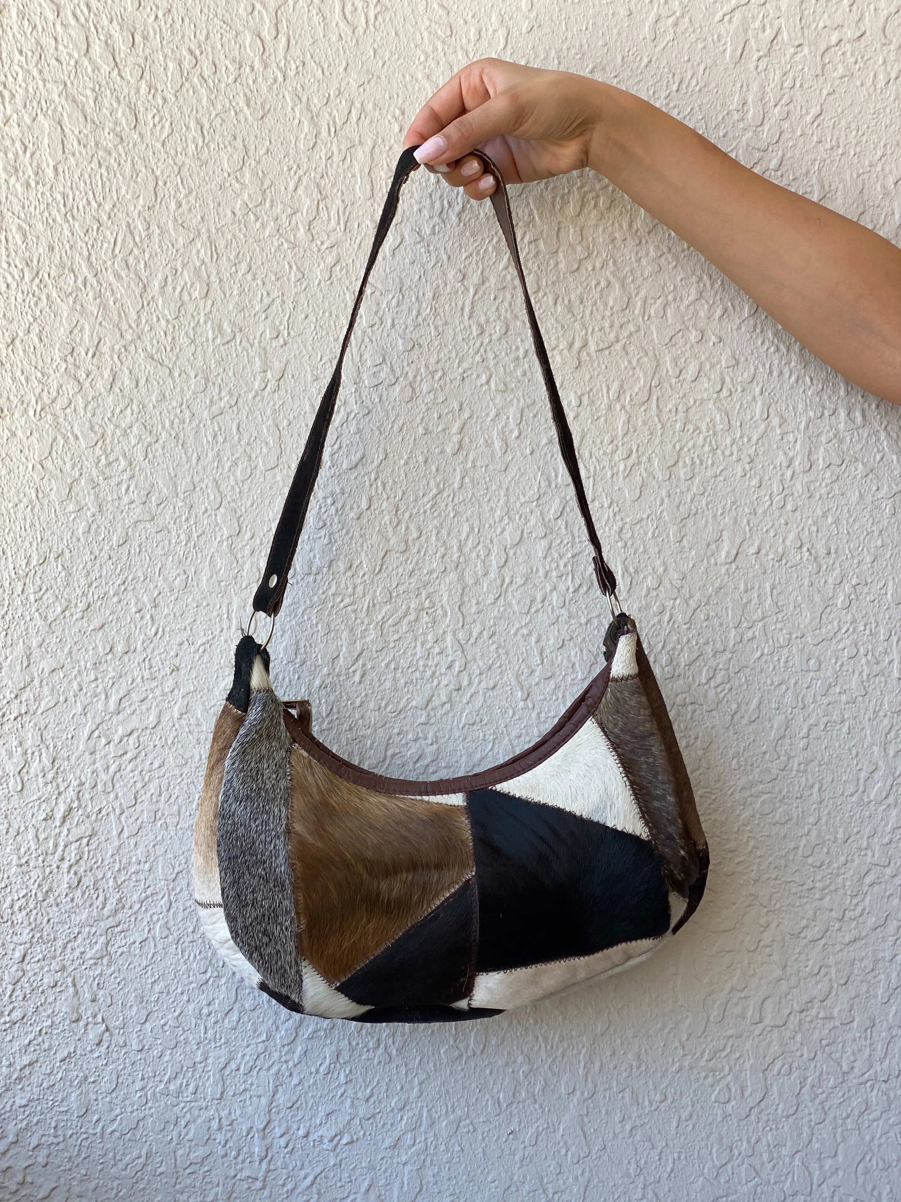Vintage Pony Hair Handmade Western Style Shoulder Bag - Balagan Vintage Shoulder Bag 00s, bag, handbag, shoulder bag