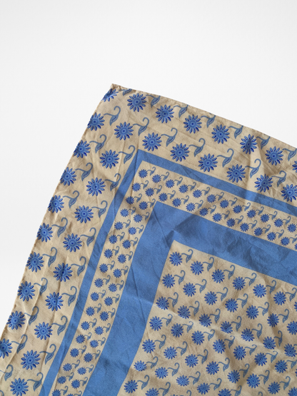 Vintage Prochownick Square Silk Blue & Beige Scarf - Balagan Vintage Scarf 00s, multicolored, NEW IN, scarf, summer