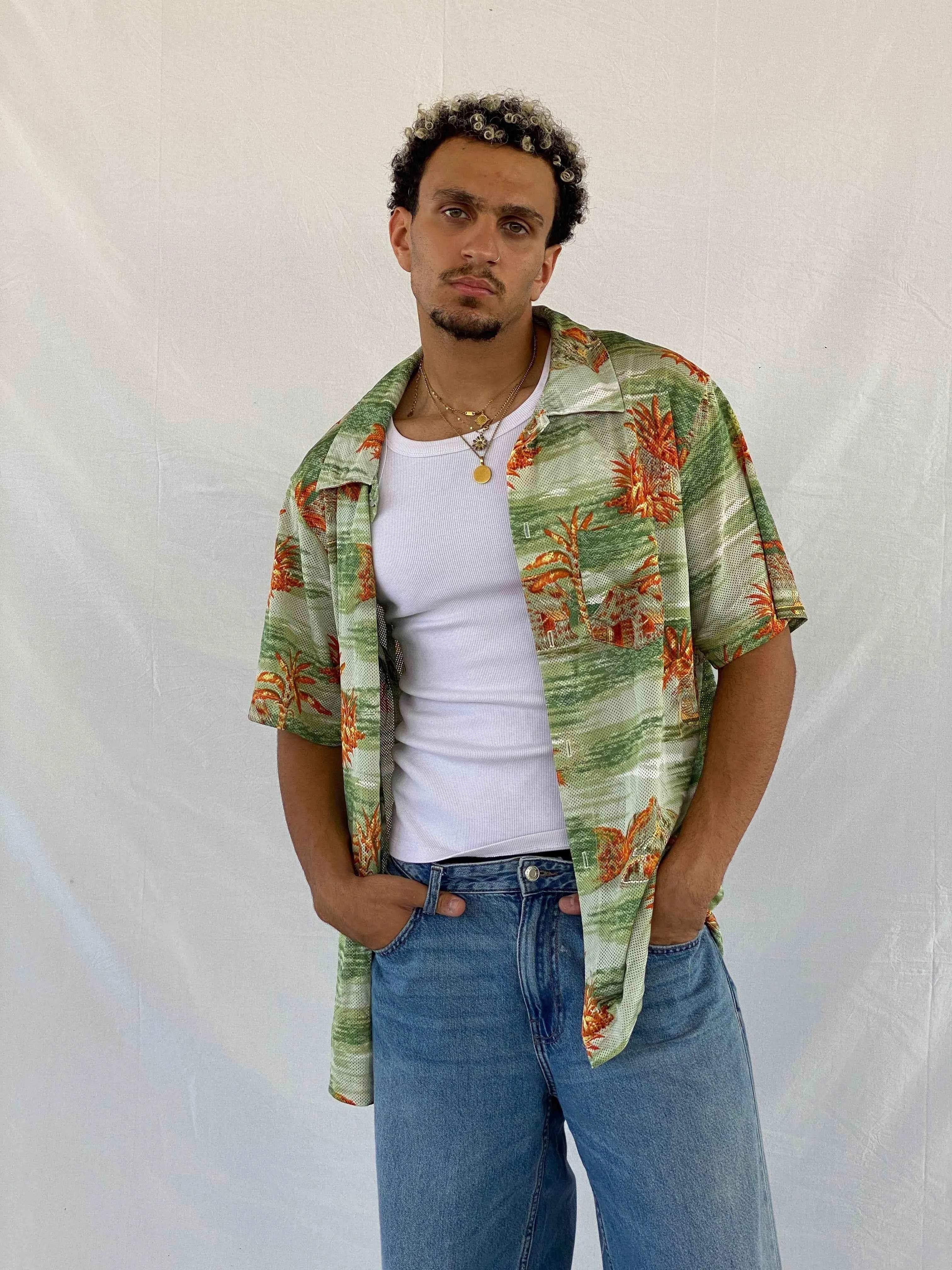Vintage Quiksilver Shirt - Balagan Vintage Half Sleeve Shirt 00s, 90s, Abdullah, half sleeve shirt, mesh