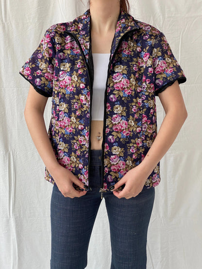 Vintage Quilted Piaona Disha Bolero Kimono Ethnic Floral Multicolor Jacket - L - Balagan Vintage Jacket 90s, Ayah, Coats&Jackets, jacket, vintage