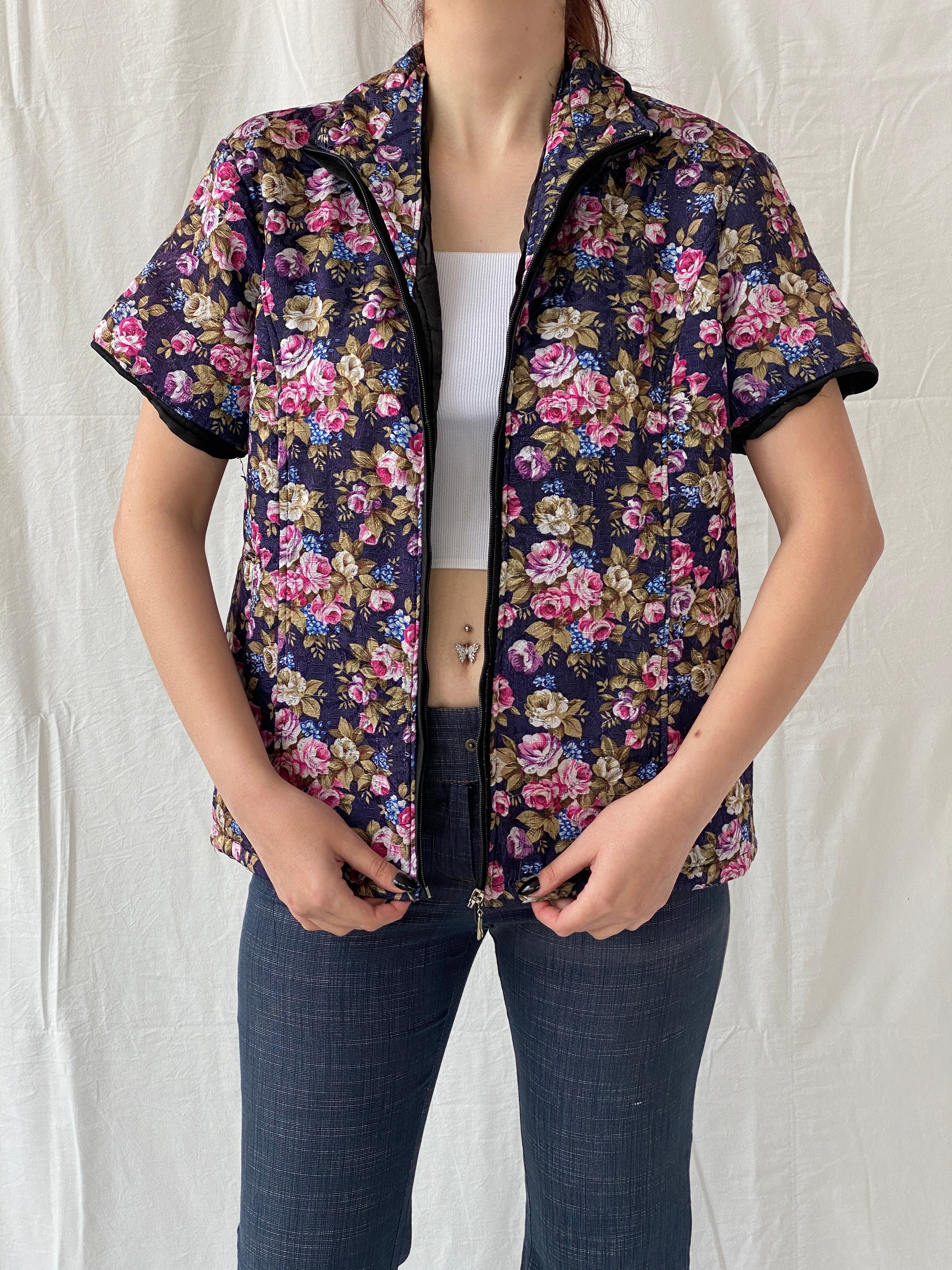 Vintage Quilted Piaona Disha Bolero Kimono Ethnic Floral Multicolor Jacket - L - Balagan Vintage Jacket 90s, Ayah, jacket, NEW IN, vintage