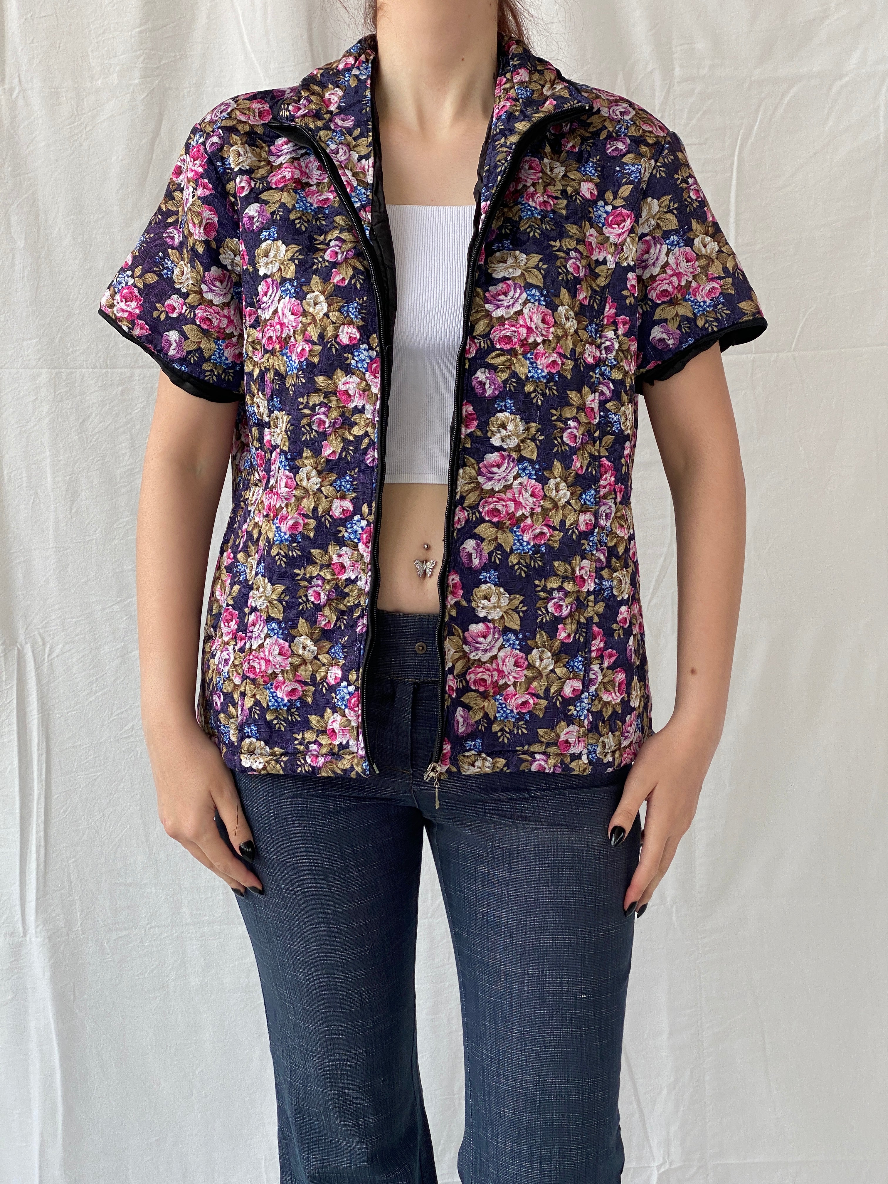 Vintage Quilted Piaona Disha Bolero Kimono Ethnic Floral Multicolor Jacket - L - Balagan Vintage Jacket 90s, Ayah, jacket, NEW IN, vintage